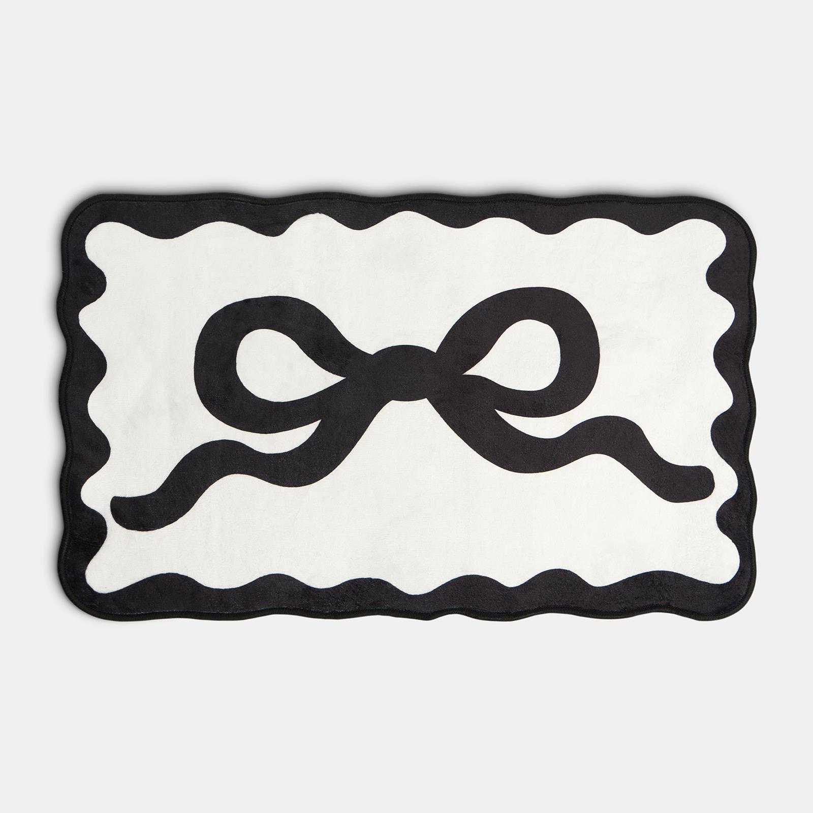 OHS Bows Bath Mat Soft Velvet Quick Dry Non-Slip Bathroom Shower Rug