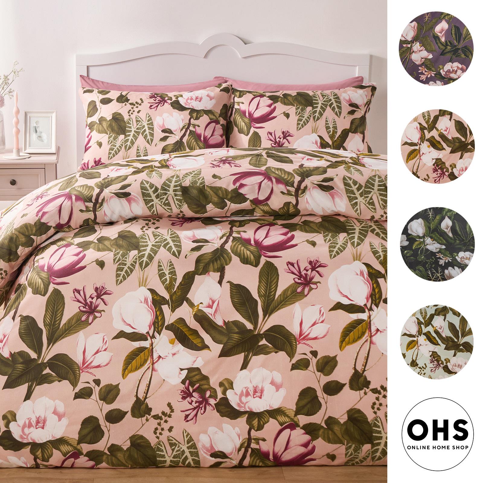 Floral Duvet Cover Quilt Bedding Set Reversible with Pillowcase Double King Size