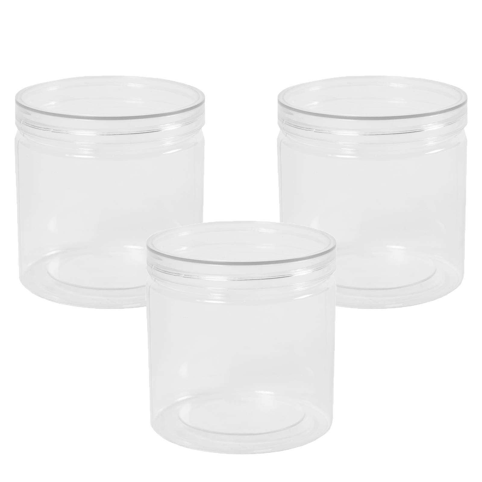 Storage Jar Round Plastic Food Organiser Tea Coffee Sugar Holder Tub Kitchen Pot