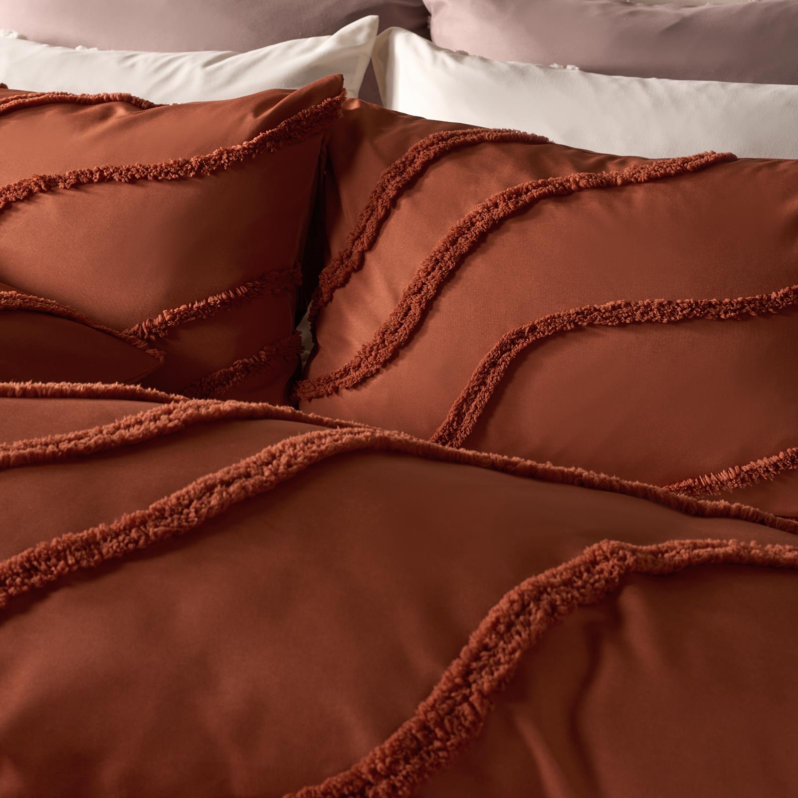 OHS Tufted Contour Bedding Set Soft Cosy Duvet Cover with Pillowcase