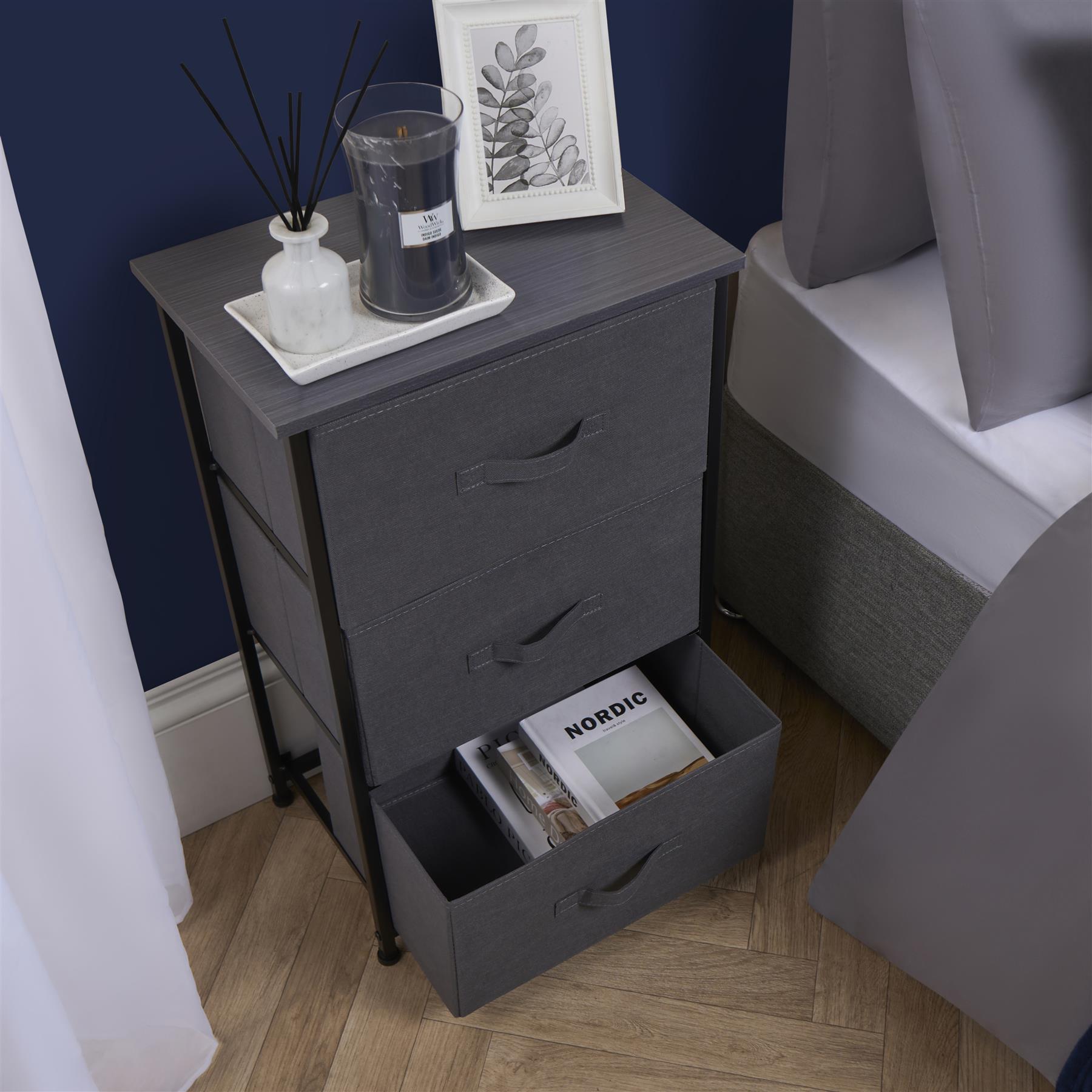 Fabric Cabinet Bedside 2/3/4 Drawers Storage Unit Clothes Shoes Home Organiser - Picture 58 of 94