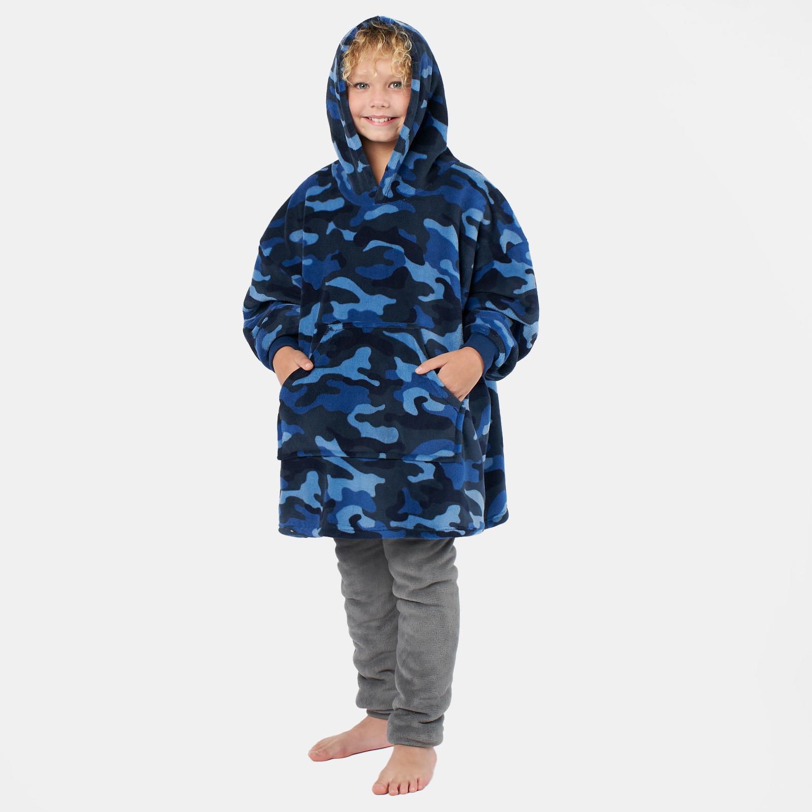 Kids Hoodie Blanket Oversized Sherpa Fleece Jumper Sweatshirt Soft Warm Throw - Picture 11 of 169