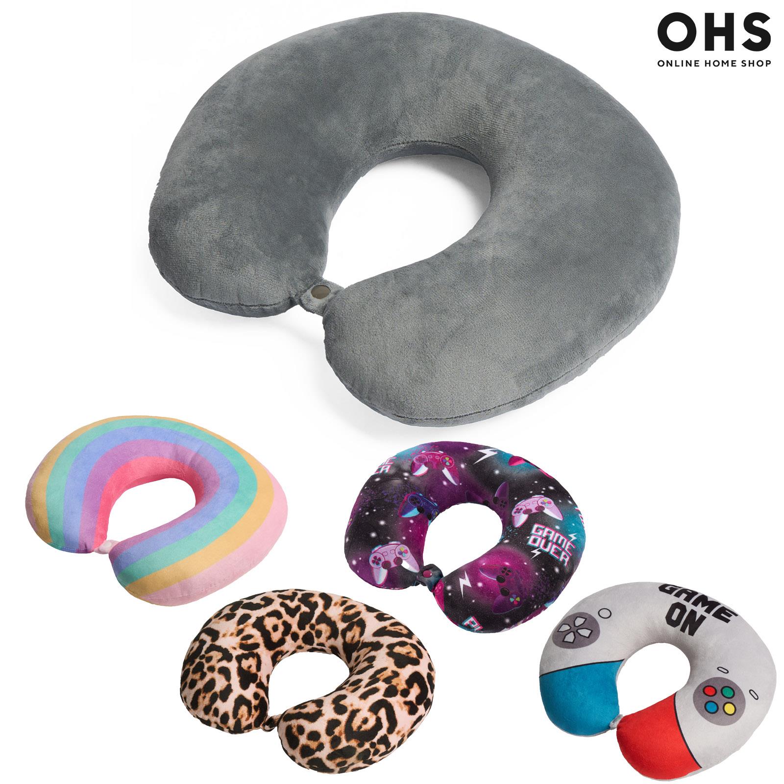 OHS Neck Pillow Travel Support U Shape Head Rest Car Plane Filled Plump Cushion