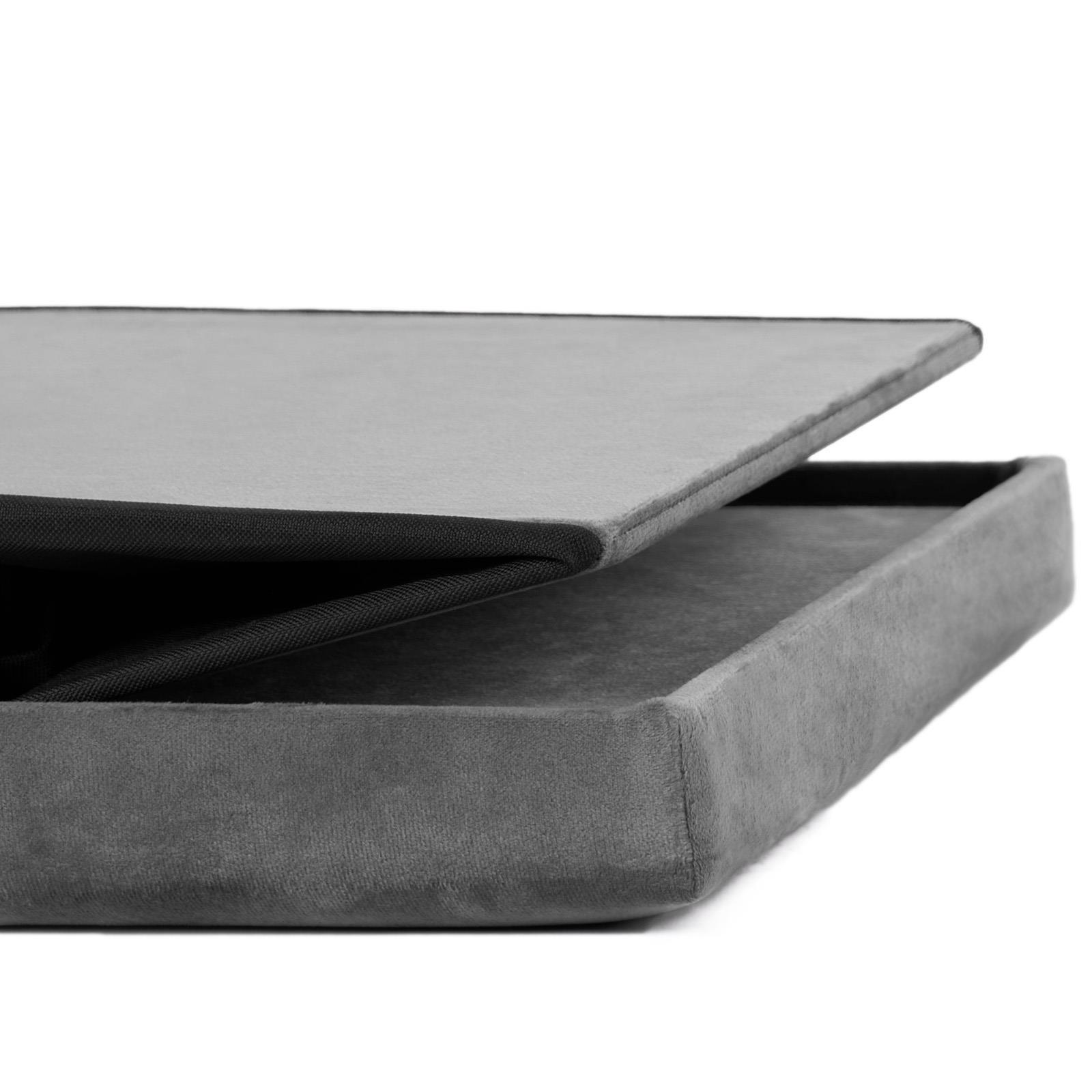 OHS Folding Ottoman Storage Box Footstool Tub Space Saving Velvet Seat