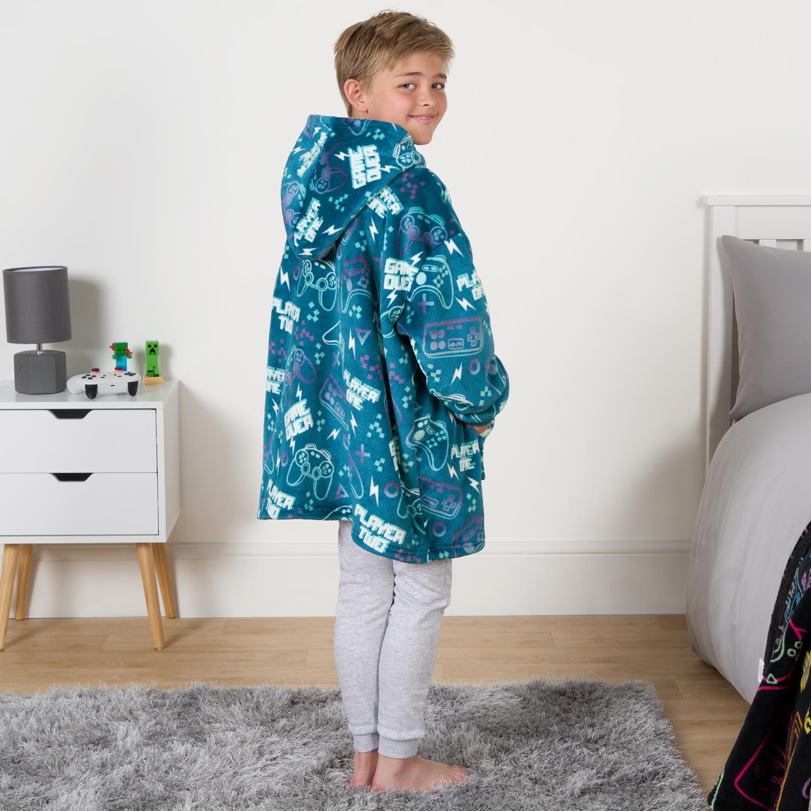 Kids Hoodie Blanket Oversized Sherpa Fleece Jumper Sweatshirt Soft Warm Throw - Picture 152 of 169