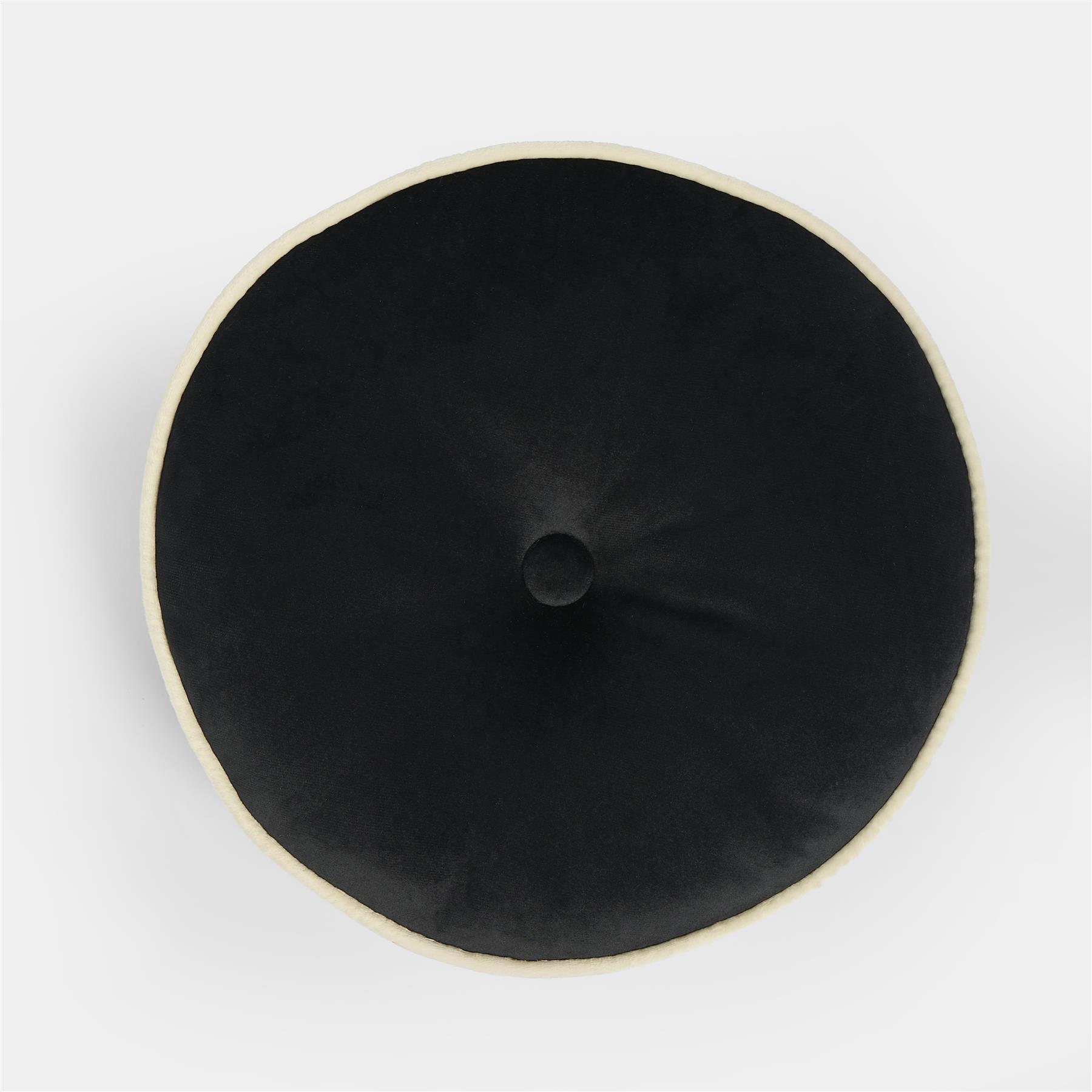 OHS Velvet Filled Cushion Round Bedroom Decor Scatter Chair Sofa Button Pillow