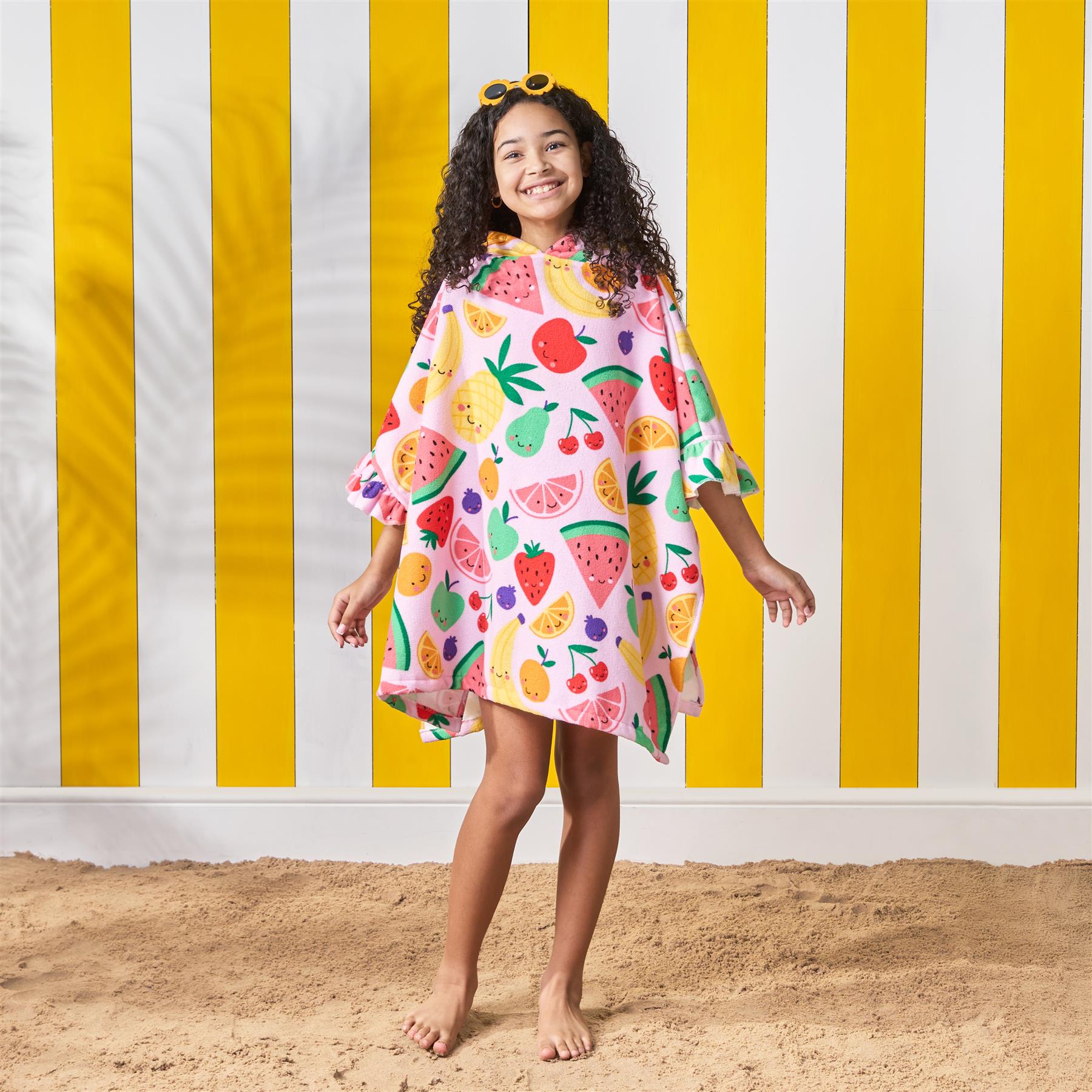 Kids Poncho Beach Towel Hooded Quick Dry Microfibre Holiday Swimming Absorbent - Picture 31 of 139
