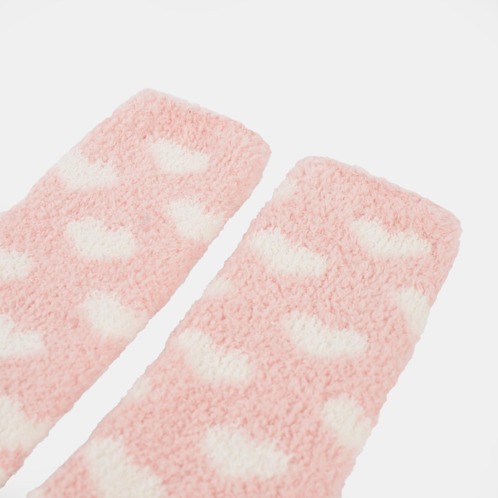 OHS Fluffy Bed Socks Ladies 3 Pairs Winter Fleece Heart Slipper Soft Warm Gift