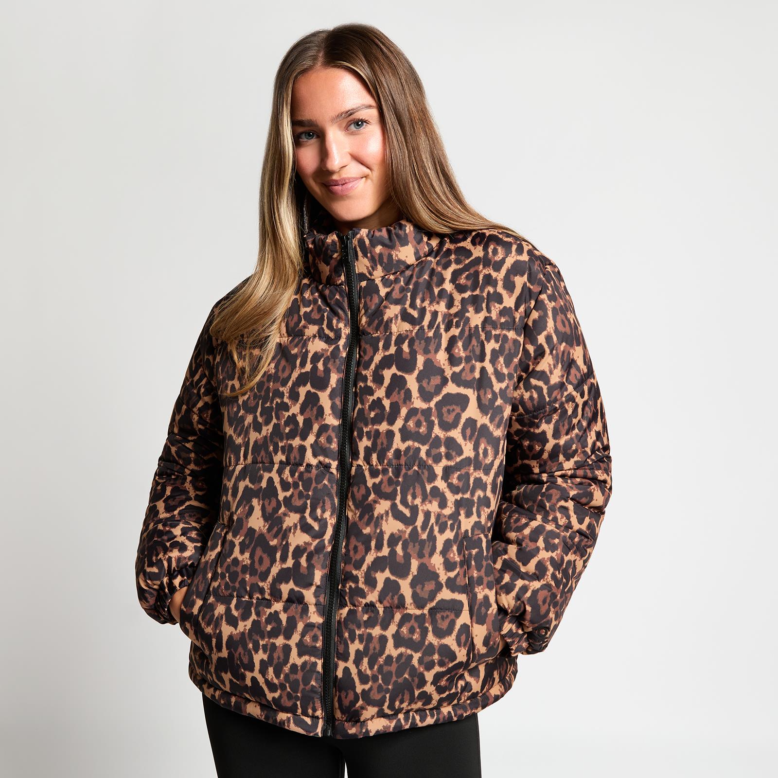 OHS Puffer Jacket Windproof Padded Winter Outerwear Cropped Zip Coat Hiking