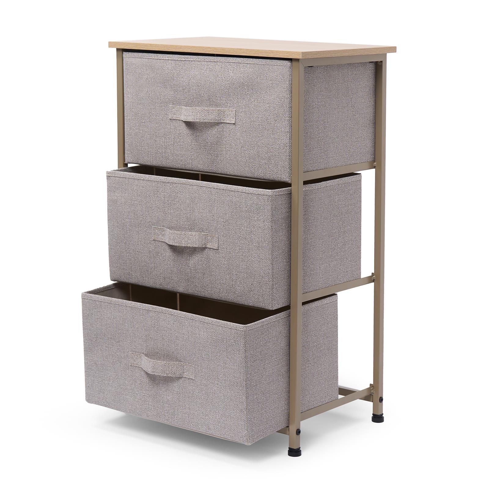 Fabric Cabinet Bedside 2/3/4 Drawers Storage Unit Clothes Shoes Home Organiser - Picture 40 of 94