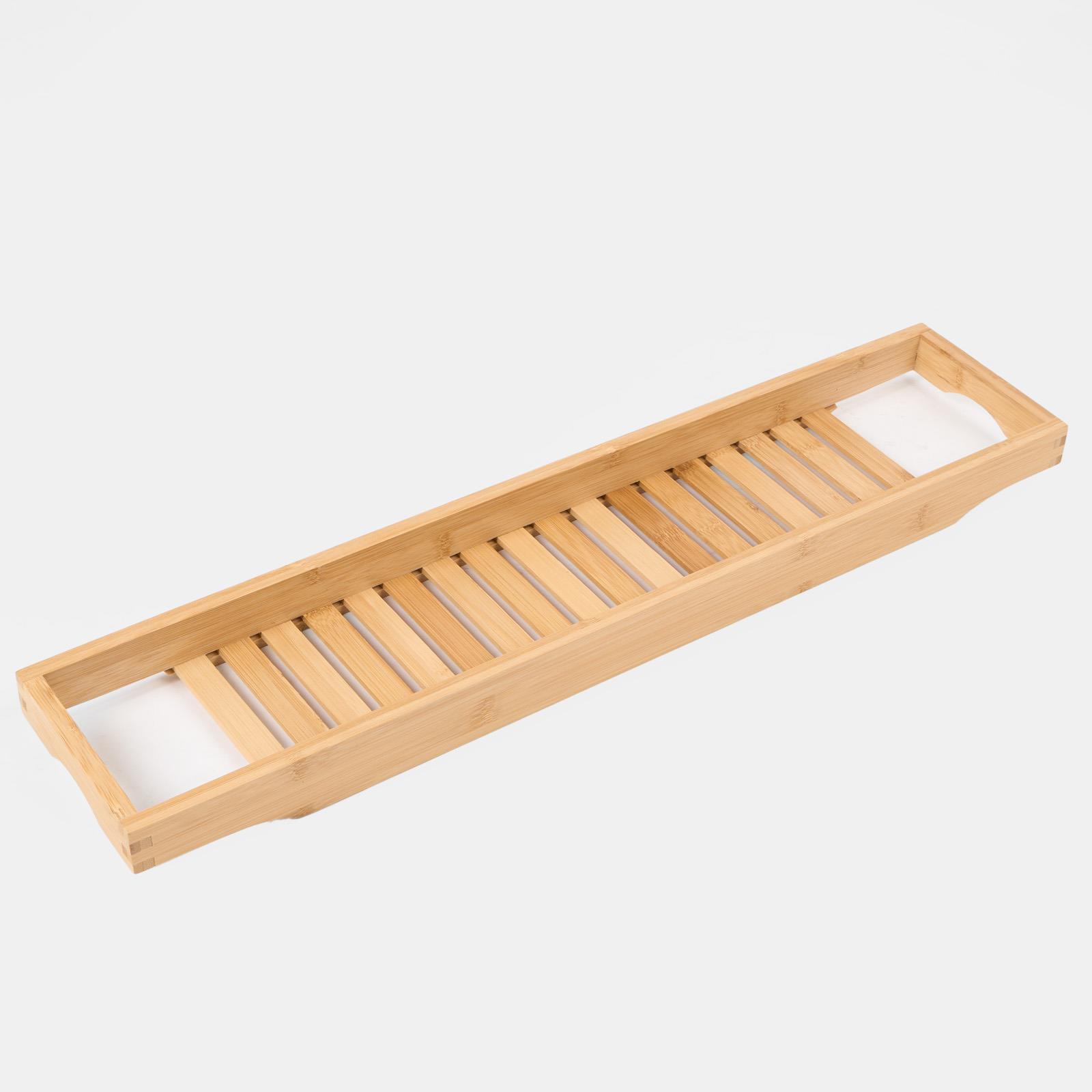 OHS Wooden Bath Tub Rack Storage Bathroom Caddy Shelf Tray Soap Holder Tidy Unit - Picture 8 of 16