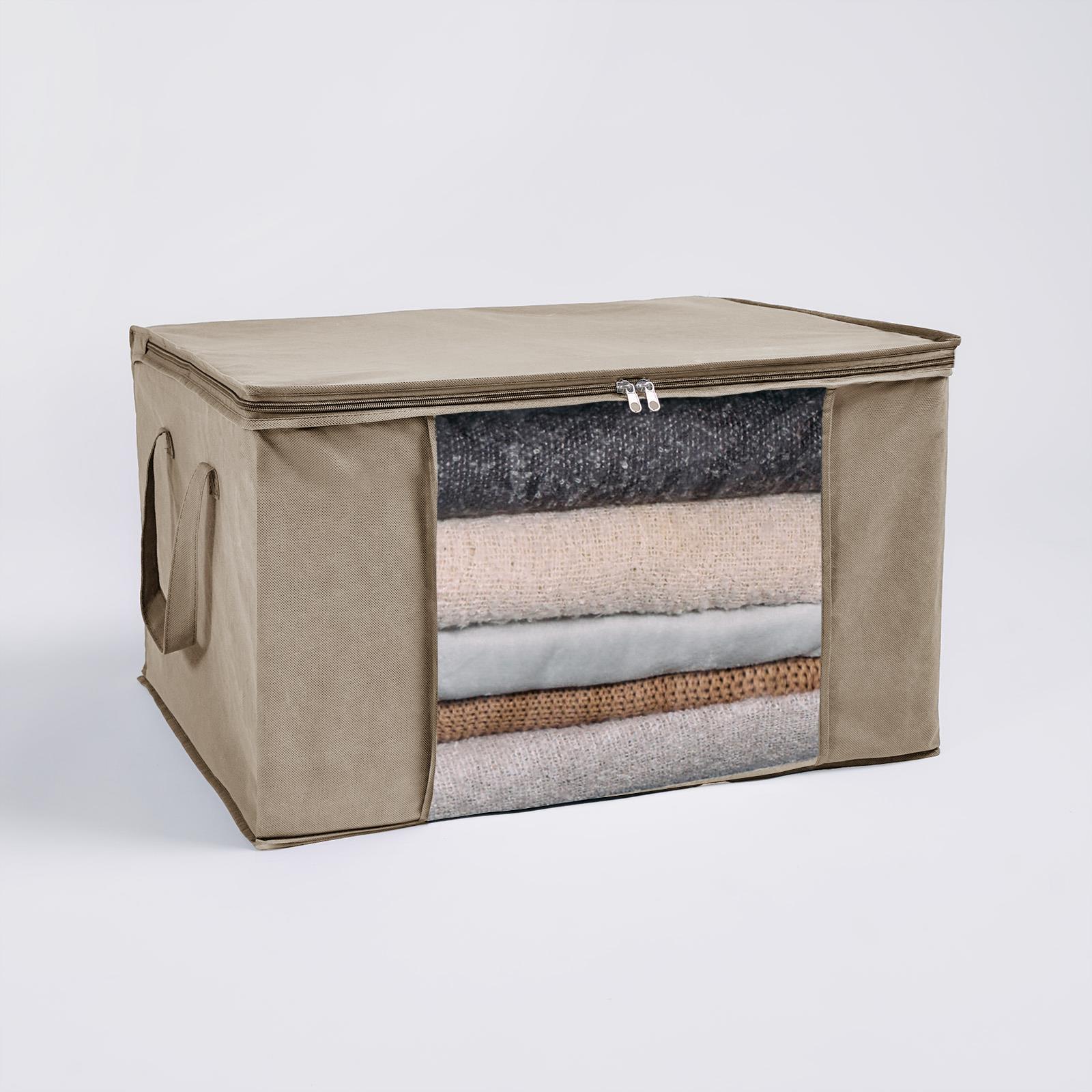 Large Underbed Storage Bags 2 Pack Clothes Shoes Organiser Folding Zipped Cube