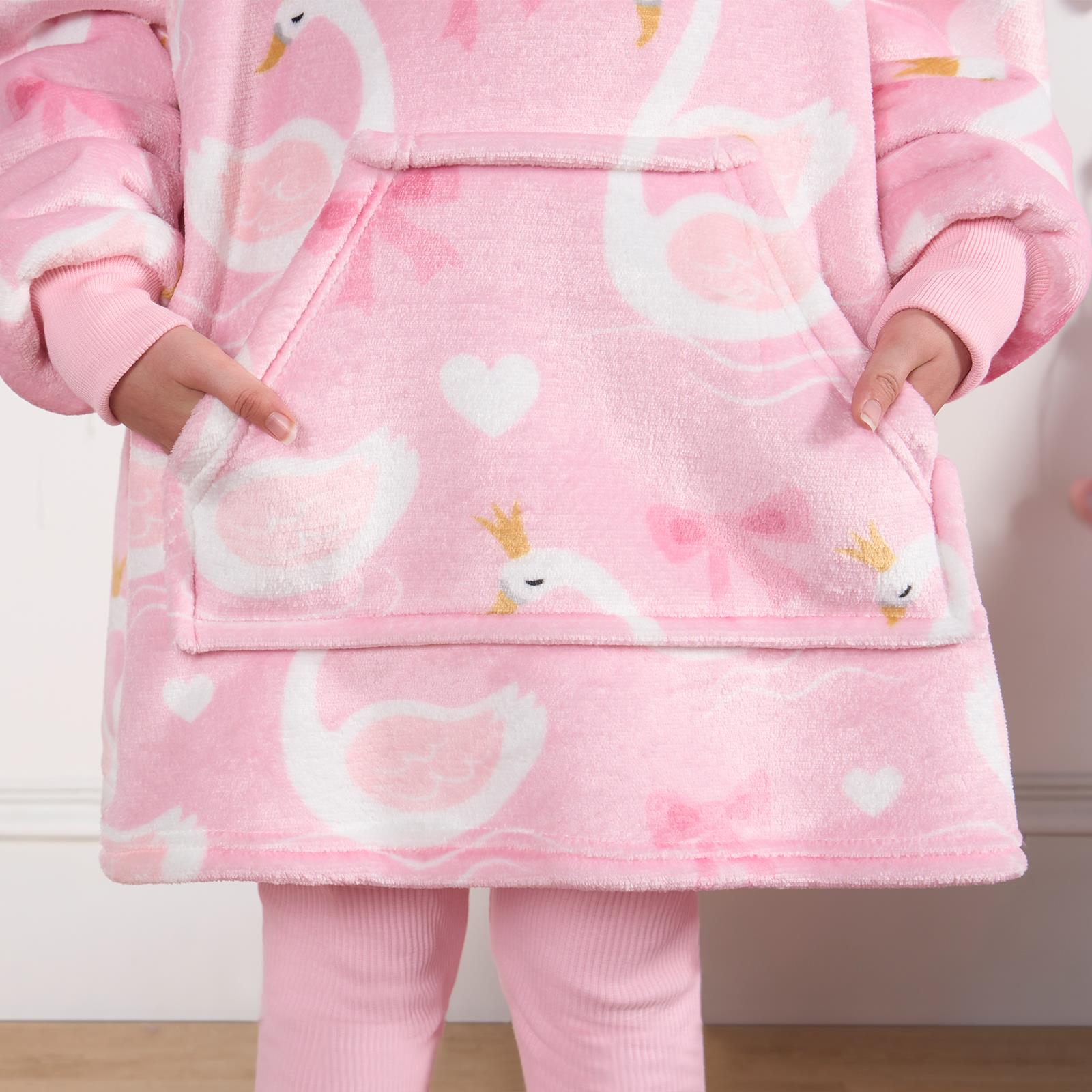 Kids Hoodie Blanket Oversized Sherpa Fleece Jumper Sweatshirt Soft Warm Throw - Picture 123 of 169