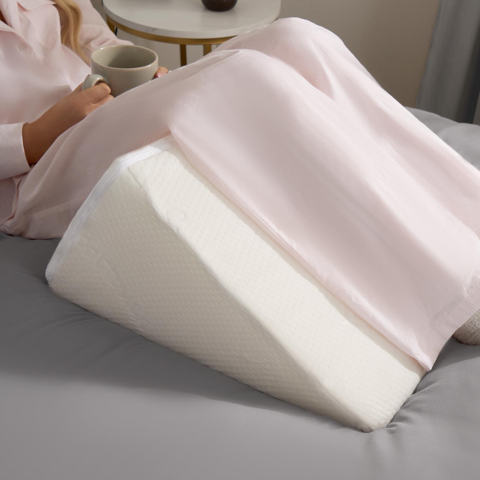 Bed Wedge Pillow Back Support Cushion Memory Foam Acid Reflux Removable Cover
