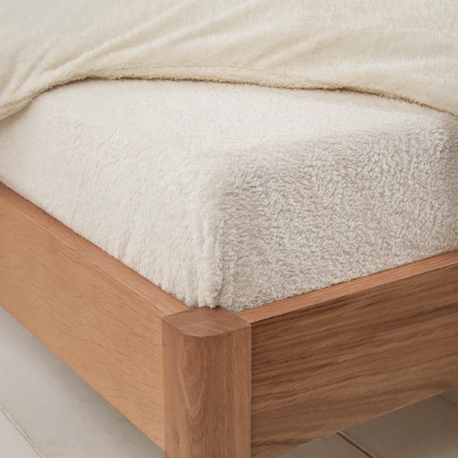 OHS Teddy Fleece Fitted Sheet Thermal Warm Single Double King Bedding NEW