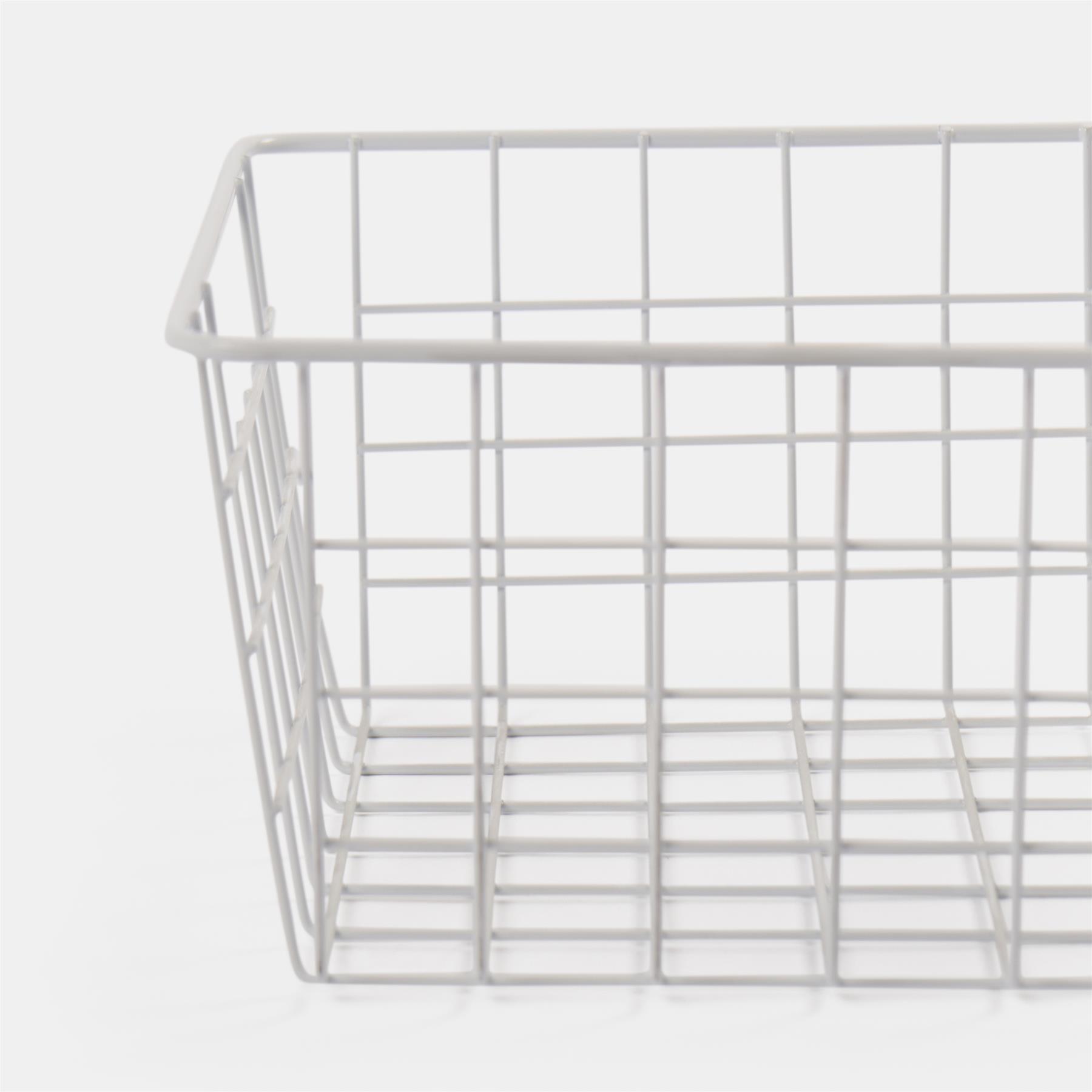 Wire Storage Basket Organiser Tidy Clothing Towel Holder Space Saving Solution