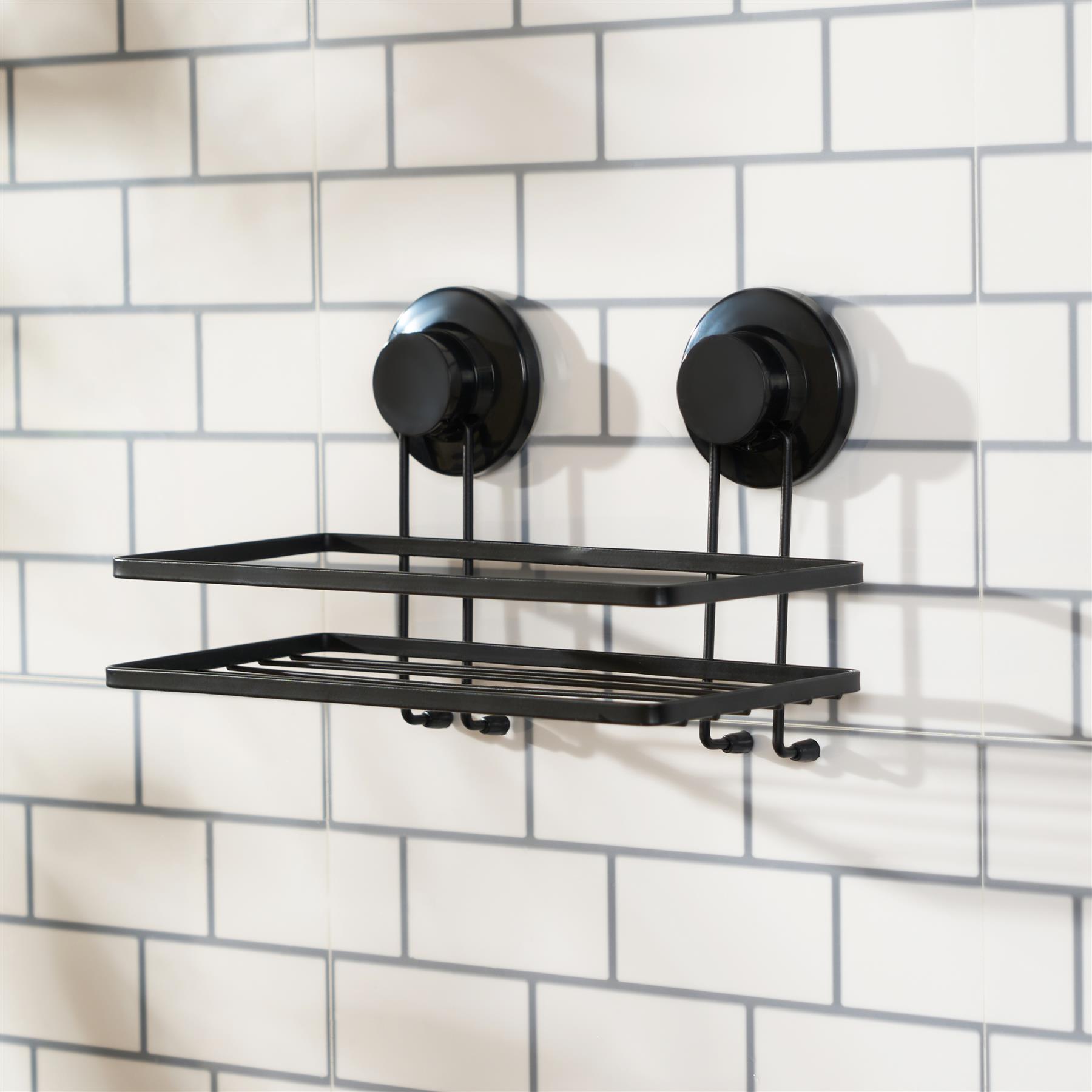 OHS Suction Shower Caddy Organiser Wall Mounted Bathroom Shelf Rust Resistant