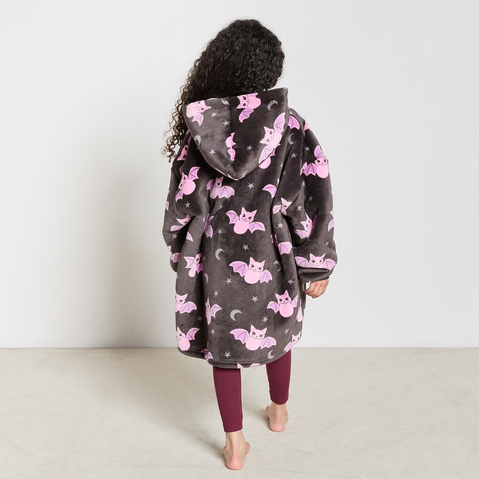 OHS Kids Hoodie Blanket Halloween Prints Sherpa Lined Wearable Throw