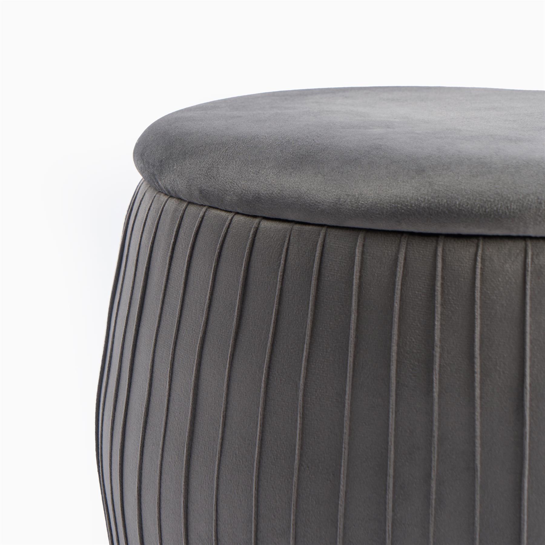 Ottoman Storage Stool Matte Velvet Pleated Home Decor Vanity Pouffe Chair Seat