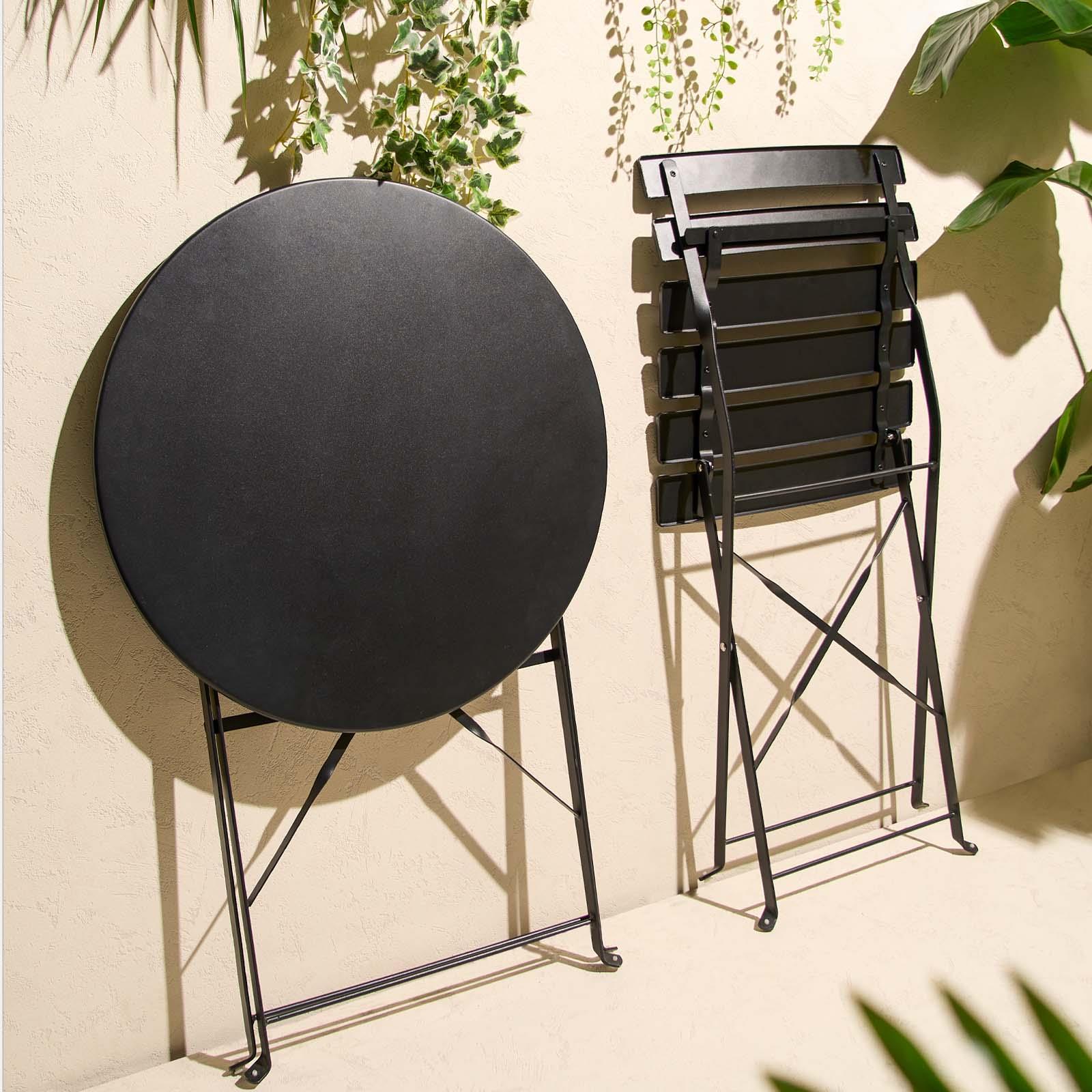 Outdoor Garden Furniture Patio Balcony Bistro Set Metal Table Chair Folding 3 PC - Picture 4 of 31