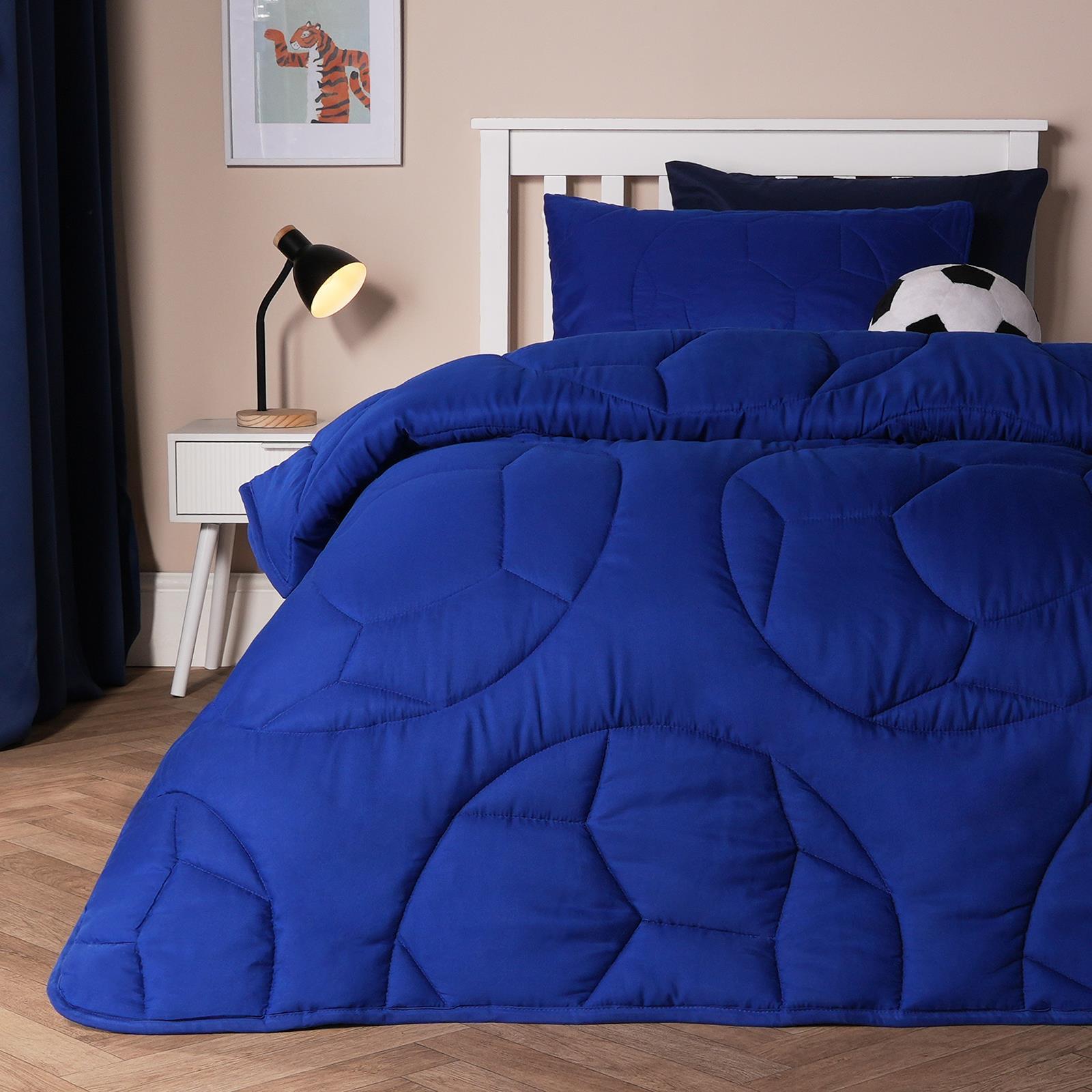 Coverless 7.5 Tog Football Duvet Cover Pillowcase Embossed Set Kids Bed Quilted