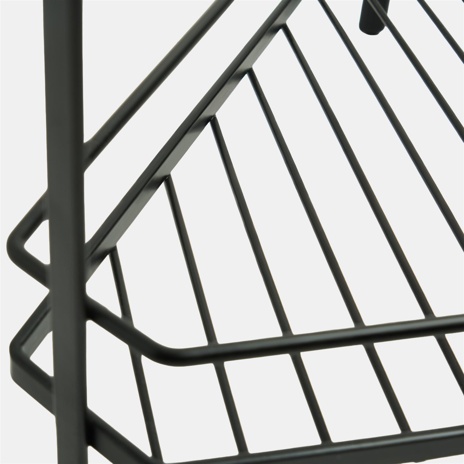 OHS 2 Tier Corner Shelf Free Standing Shelving Unit Metal Kitchen Storage Rack