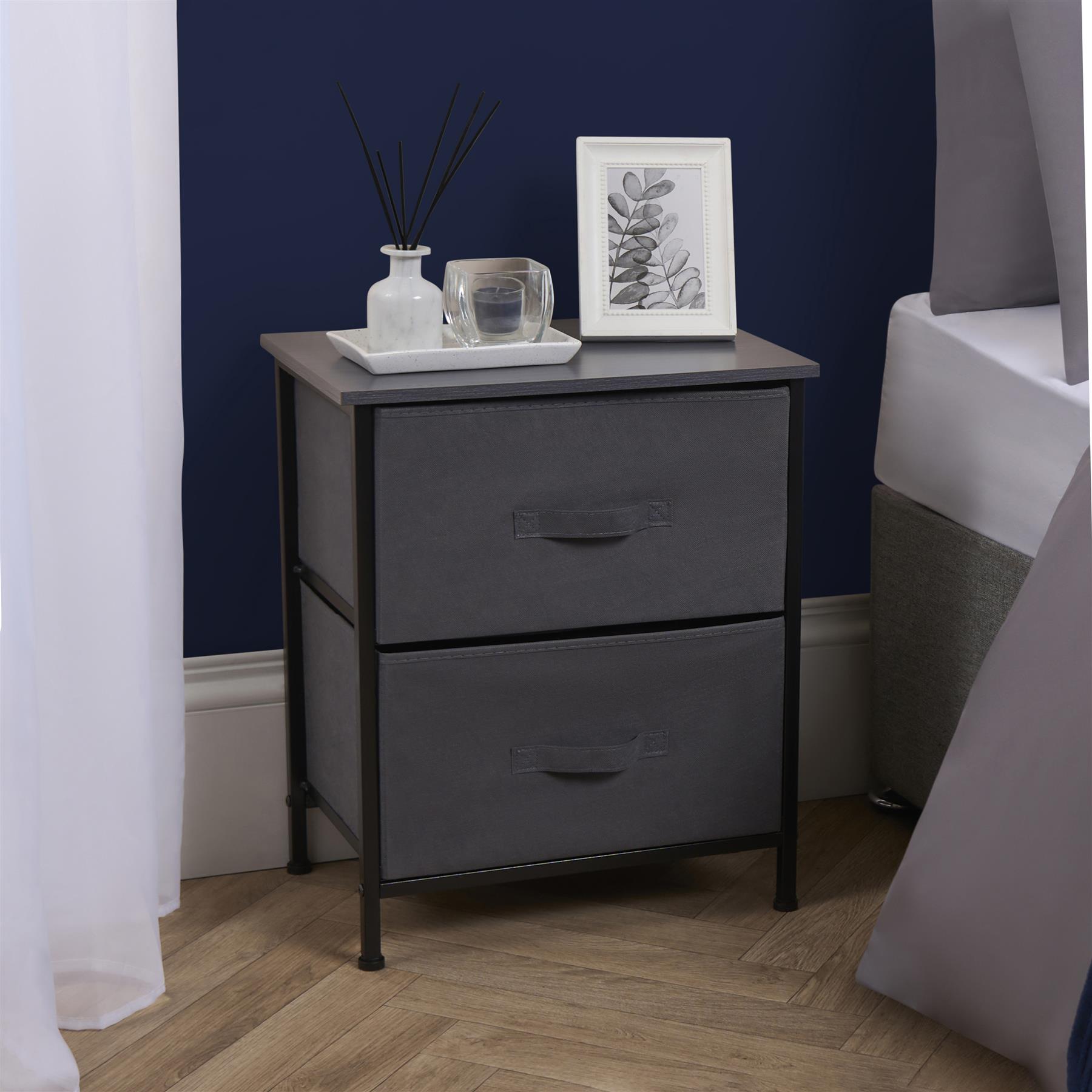 Fabric Cabinet Bedside 2/3/4 Drawers Storage Unit Clothes Shoes Home Organiser - Picture 24 of 94