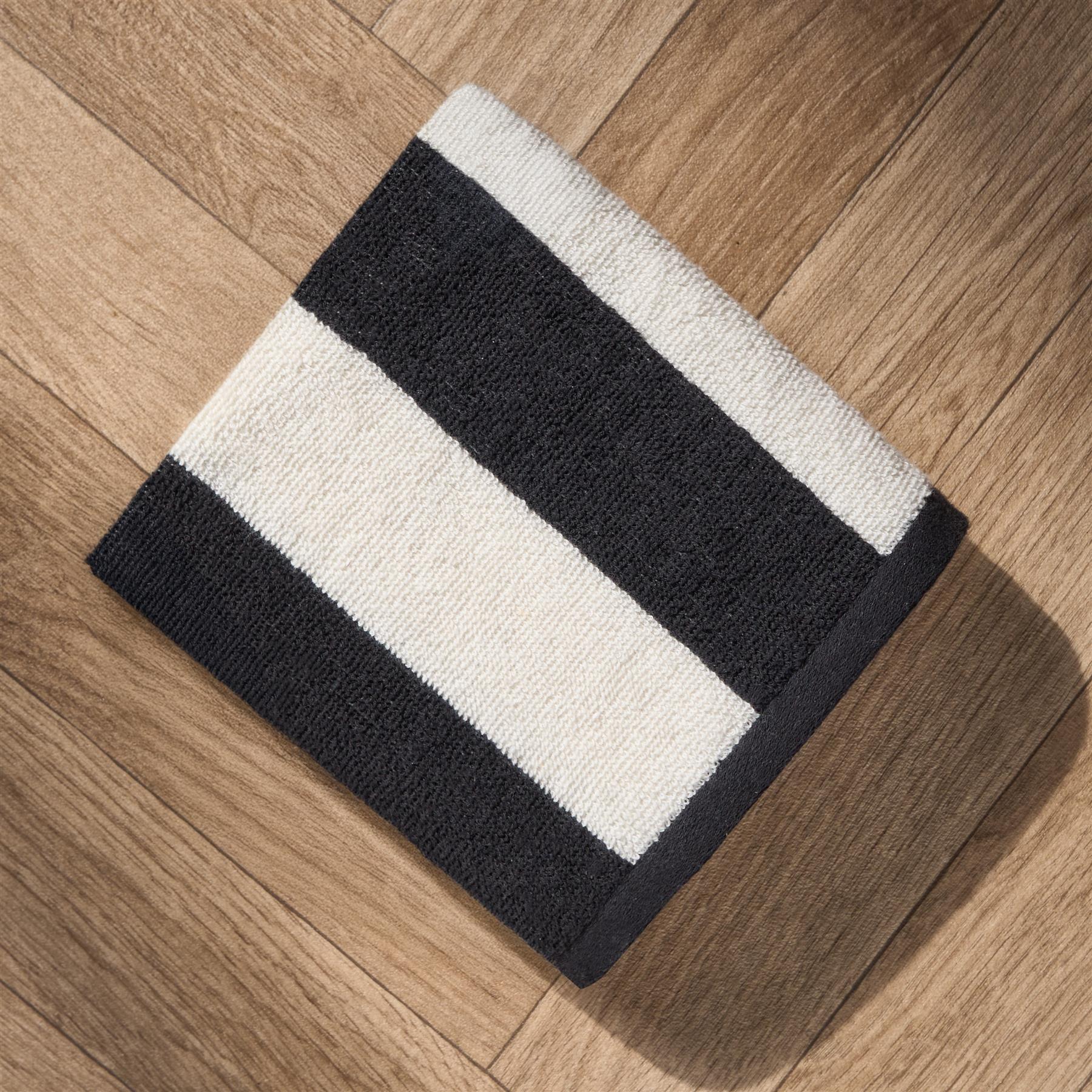 OHS Stripe 100% Cotton Bath Hand Towel Hotel Luxury Shower Soft Absorbent