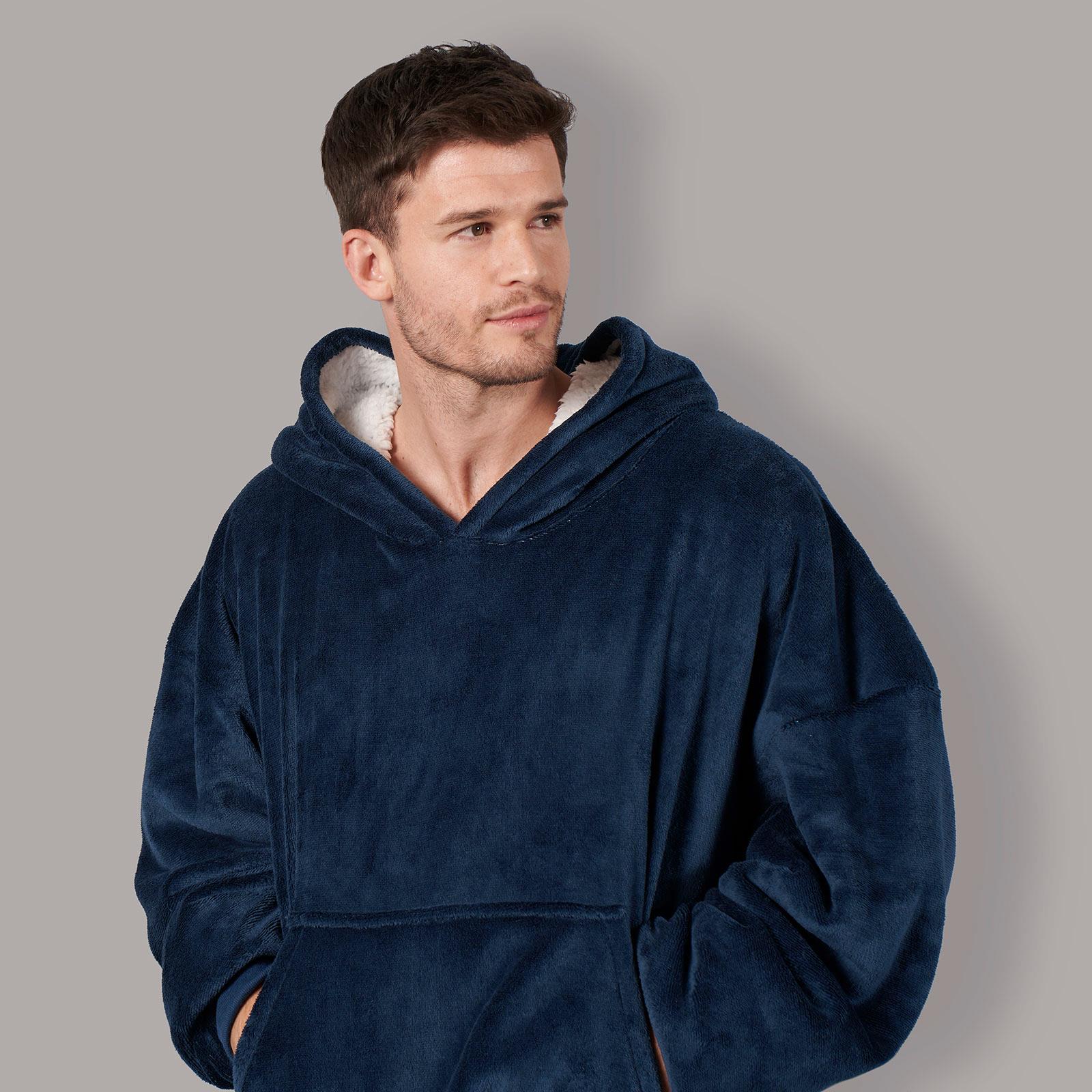 OHS Electric Heated Oversized Hoodie Blanket with Sleeves Wearable Sherpa Giant