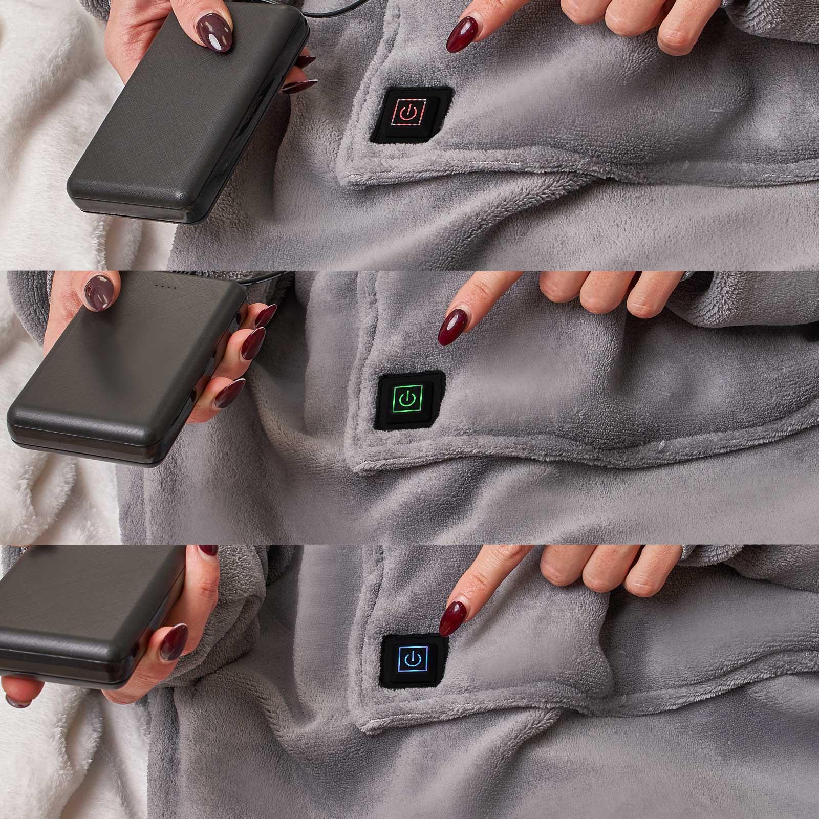 OHS Electric Heated Oversized Hoodie Blanket with Sleeves Wearable