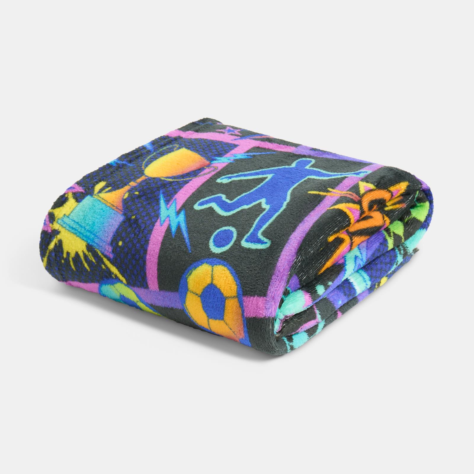 OHS Comic Football Throw Ultra Soft Blanket Flannel Fleece Lightweight Bedspread