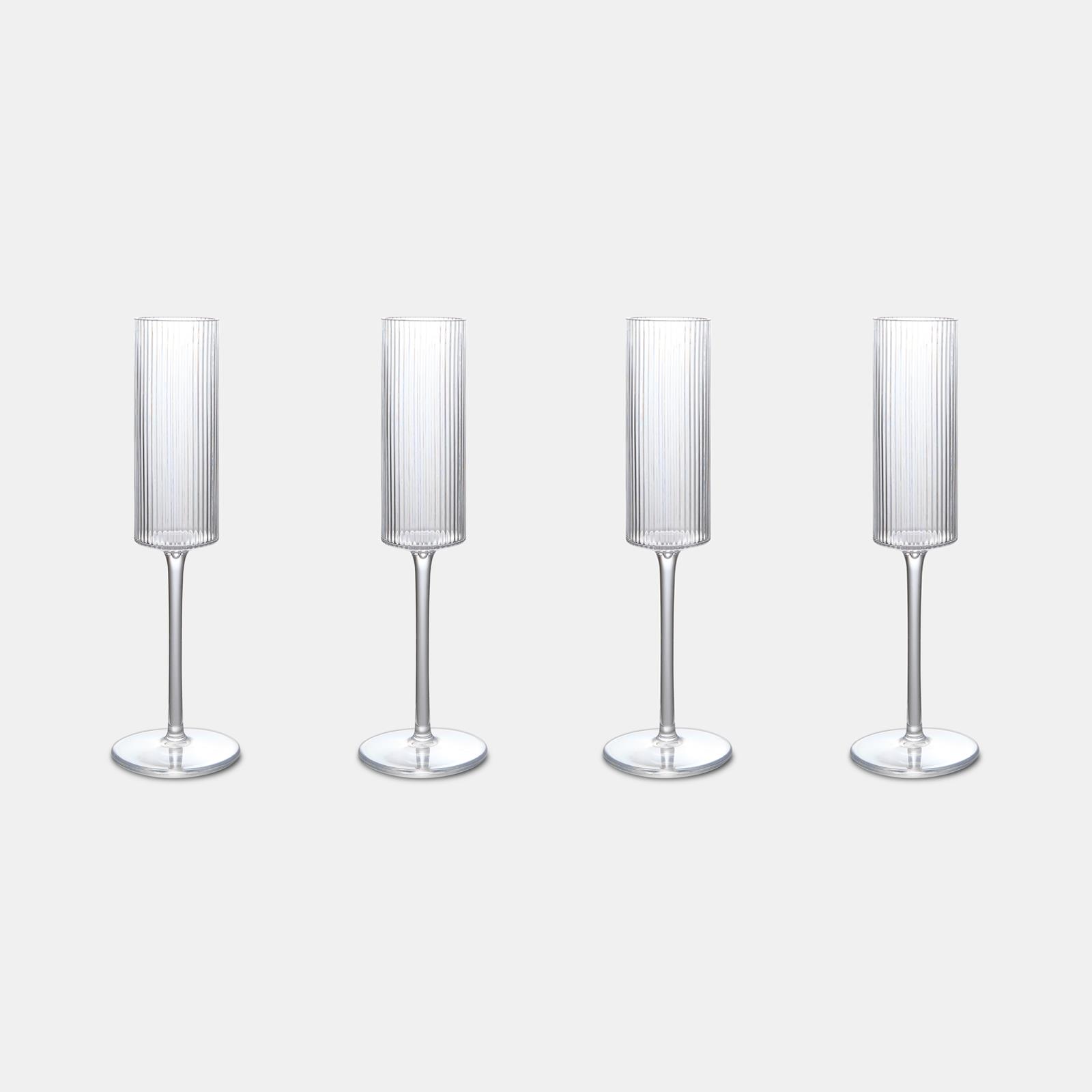 OHS Plastic Glasses Set of 2/4 Reusable Flute Champagne Cocktail Glass Picnic