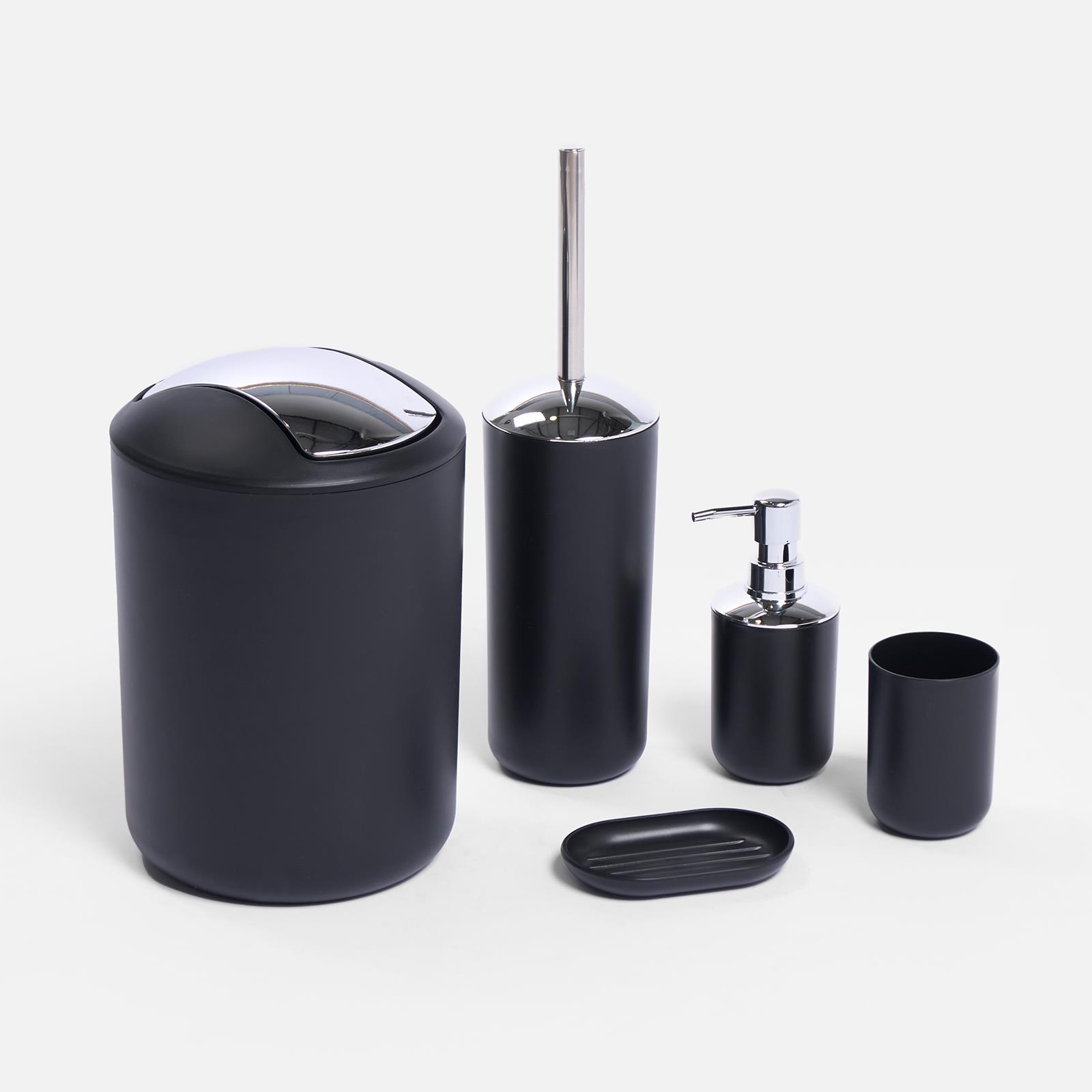 5PC Bathroom Accessories Set Soap Dispenser Holder Tumbler Toothbrush Bin - Picture 5 of 20