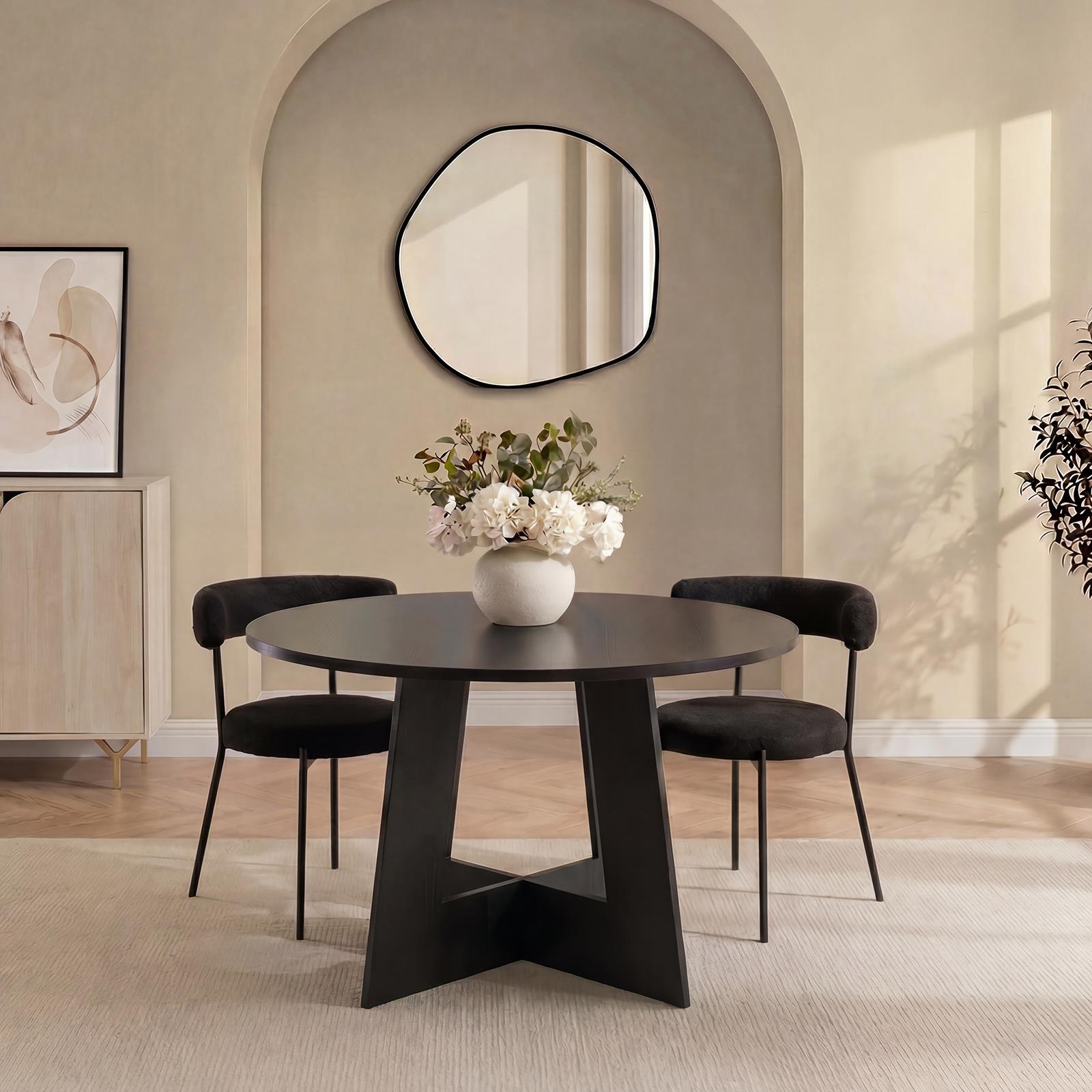 OHS Angular Dining Table 4-Seater Round Circle Kitchen Tables Engineered Wood