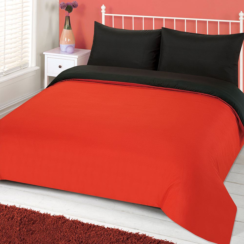 Brentfords Plain Navy Duvet Cover with Pillowcase Reversible Blue Bedding Set