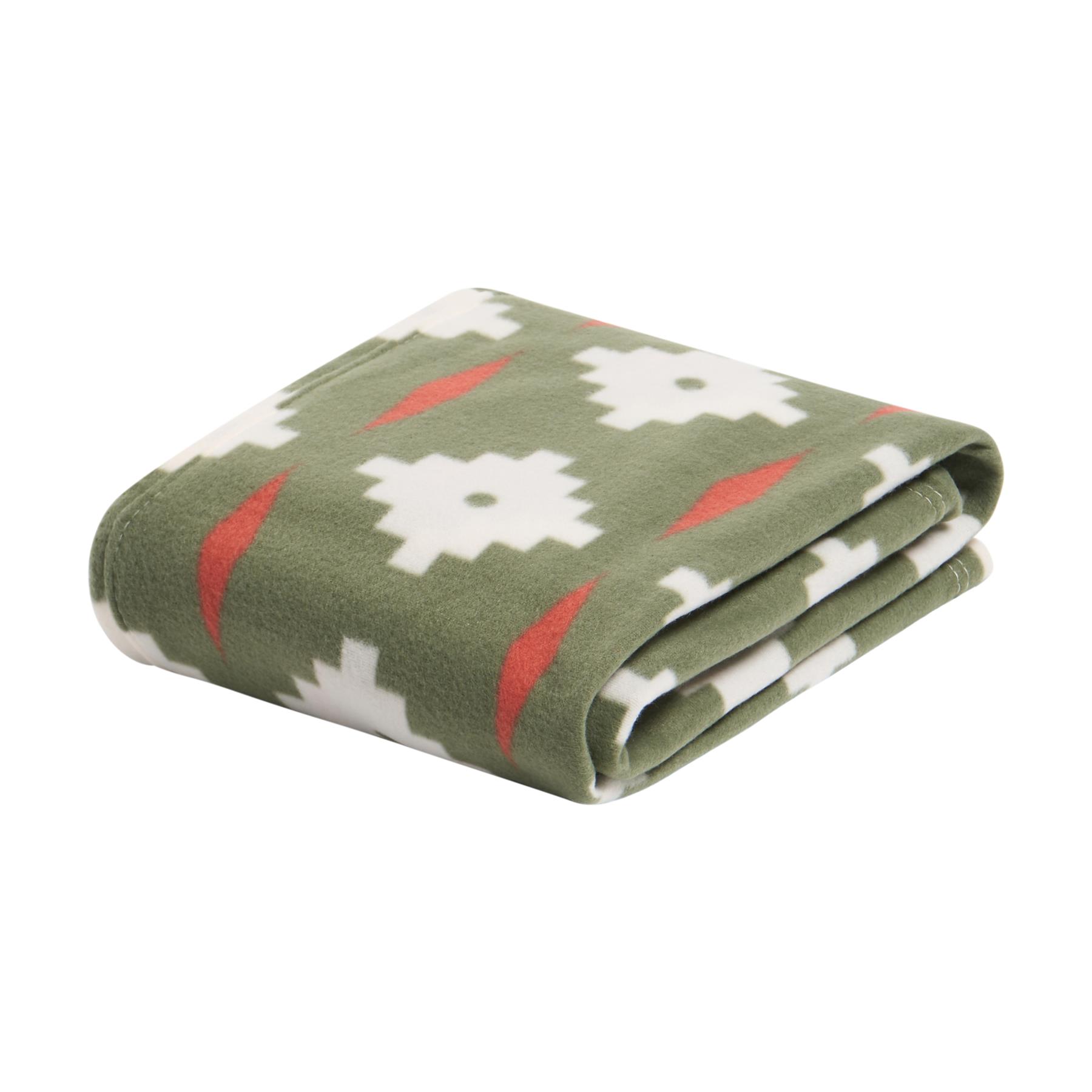 OHS Geo Print Throw Soft Blanket Polar Fleece Lightweight Bedspread