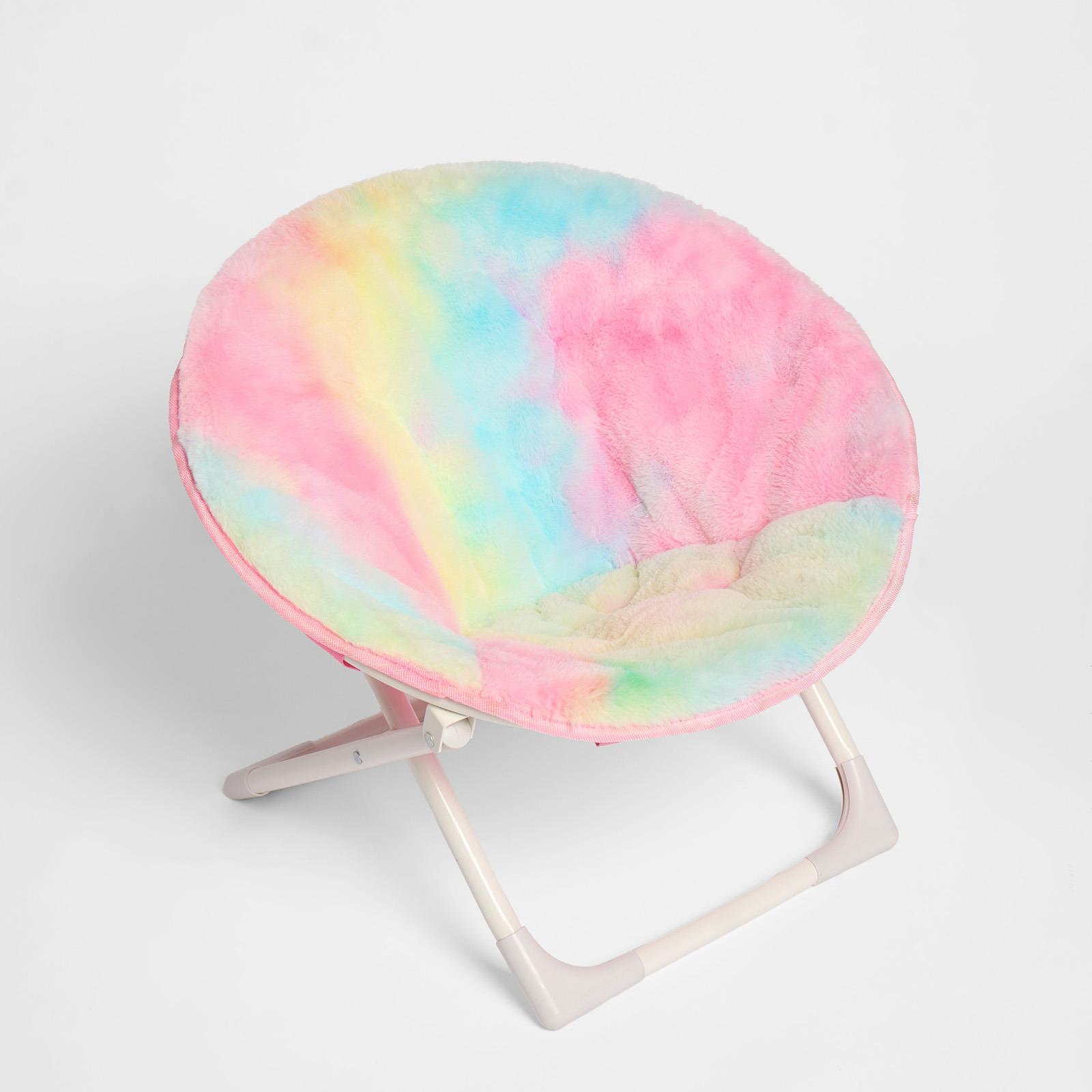 OHS Tie Dye Folding Chair Round Moon Garden Outdoor Bedroom Folding Picnic Seat