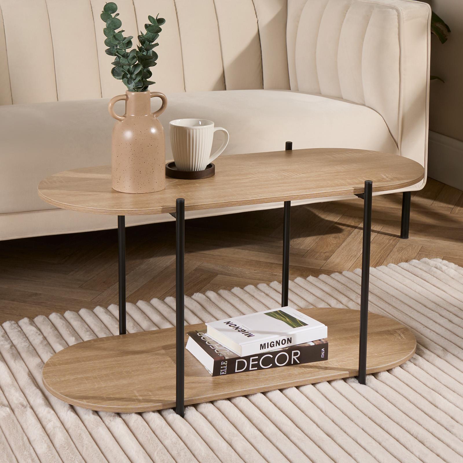 2 Tier Table Wooden Coffee Modern Bed Living Room Home Decor Office End Bedside - Picture 6 of 14