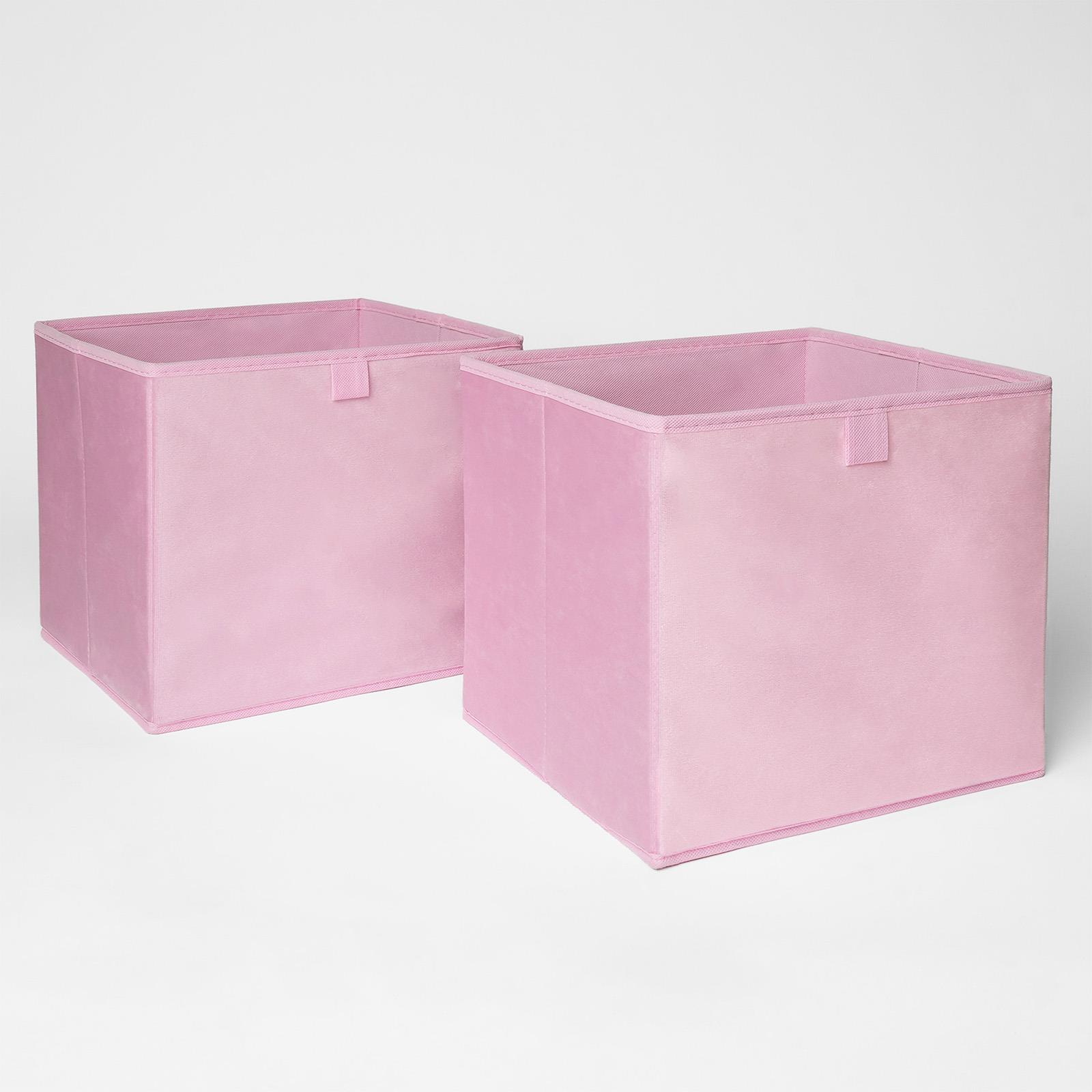 OHS Multi Pack of Matte Velvet Storage Boxes Stylish Foldable Set Square Cube