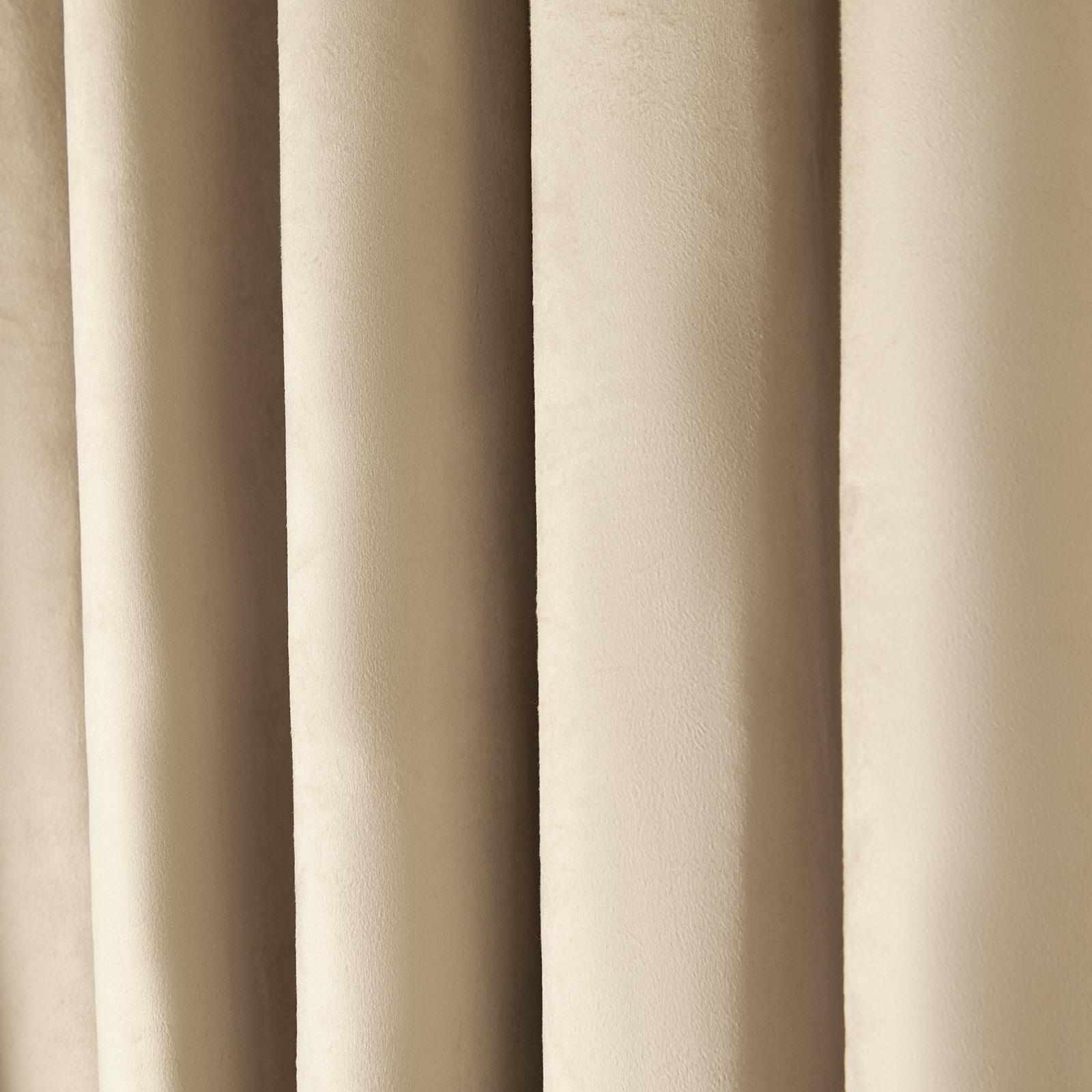 OHS Velvet Eyelet Curtains Bow Decor 2 Pair Of Ready Made Luxury Thick Ring Top