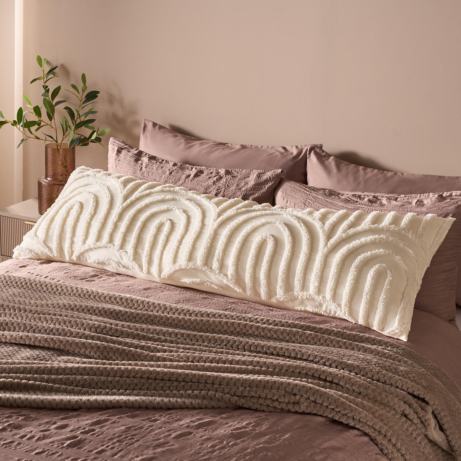 OHS Tufted Arches Bolster Cushion Fleece Soft Maternity Support Filled Pillow