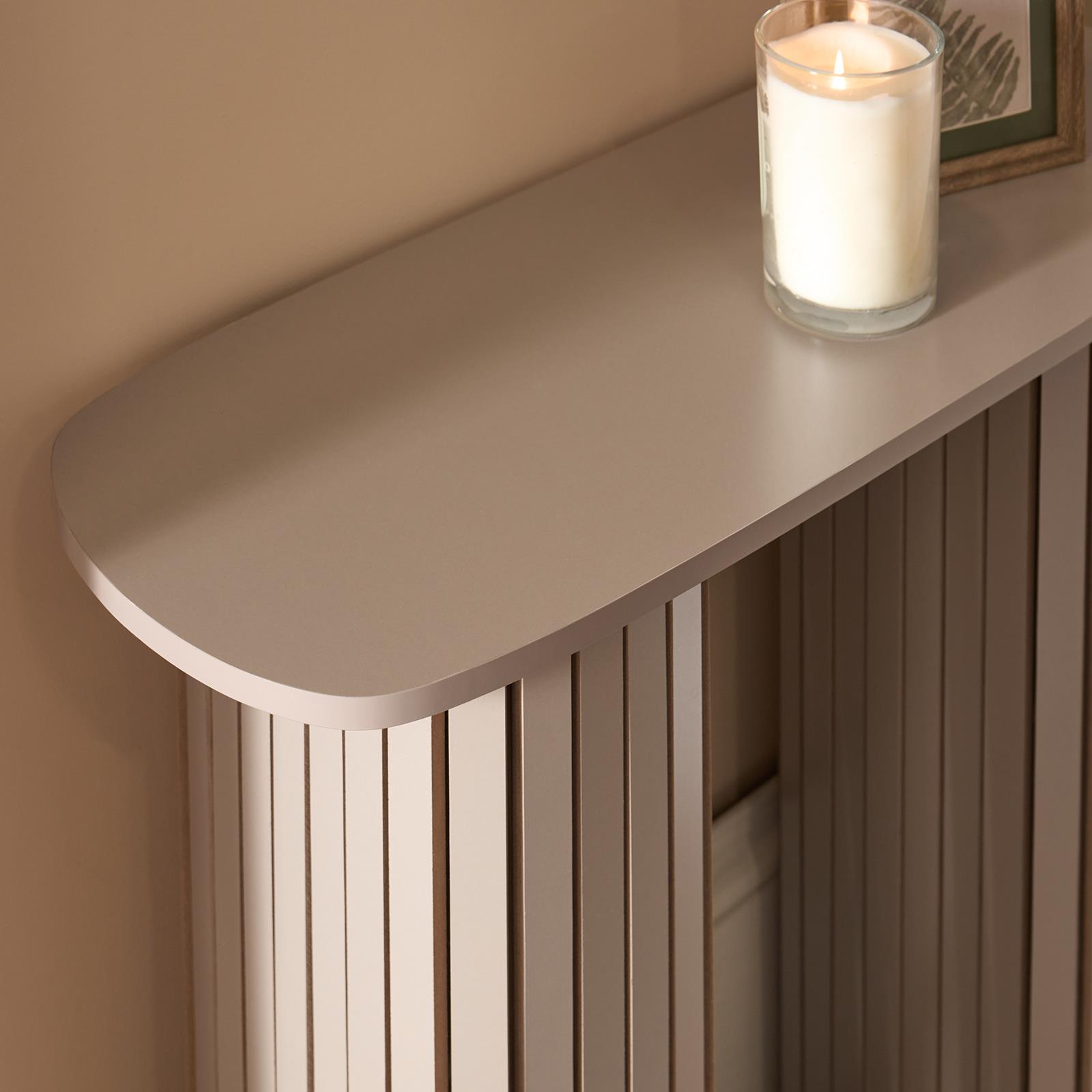 OHS Madison Console Table Ribbed Engineered Wood Entryway Display Unit Decor