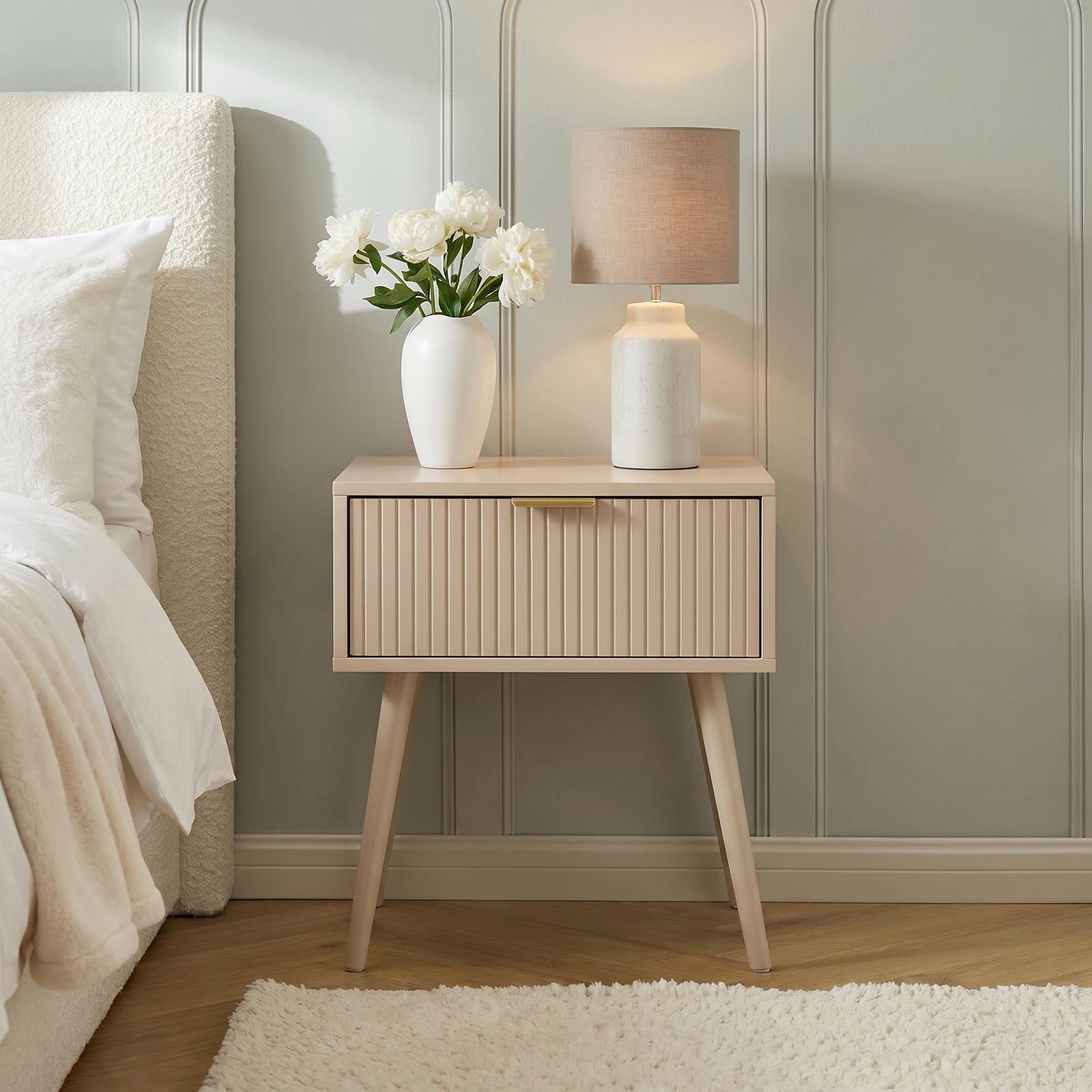 OHS Venice Nightstand Bedside Table 1 Drawer End Side Storage Cabinet