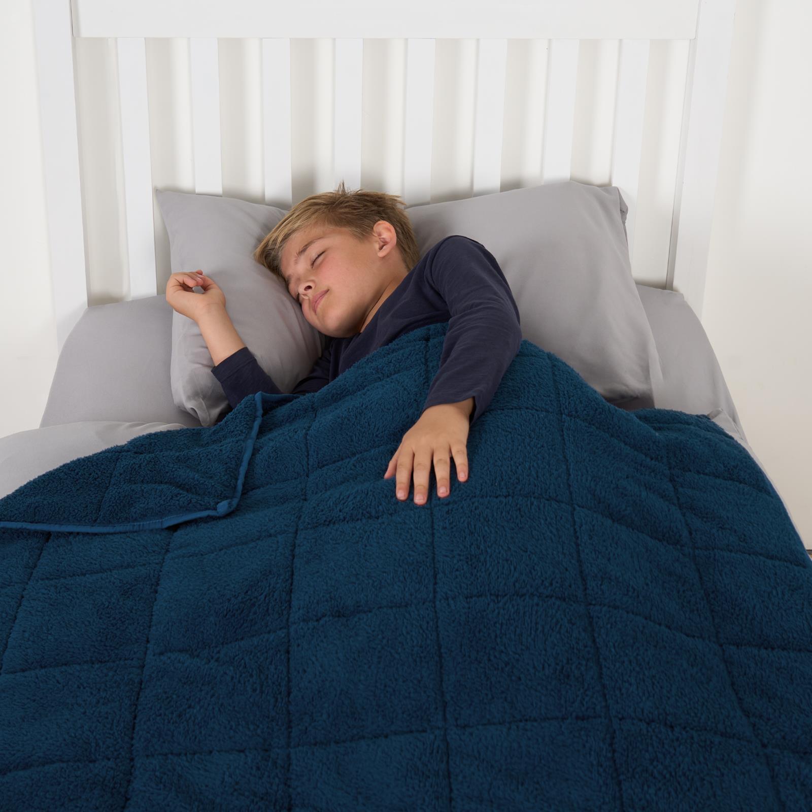Teddy Fleece Weighted Blanket Kids Anxiety Stress Relief Sleep Bed Soft Throw