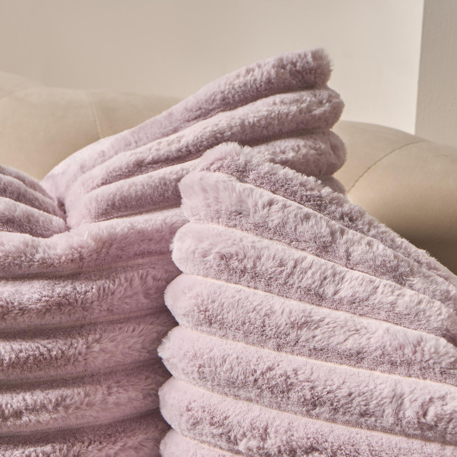 OHS Thick Rib Cushion Covers Faux Fur Soft Fleece Square Pillowcases Home Decor