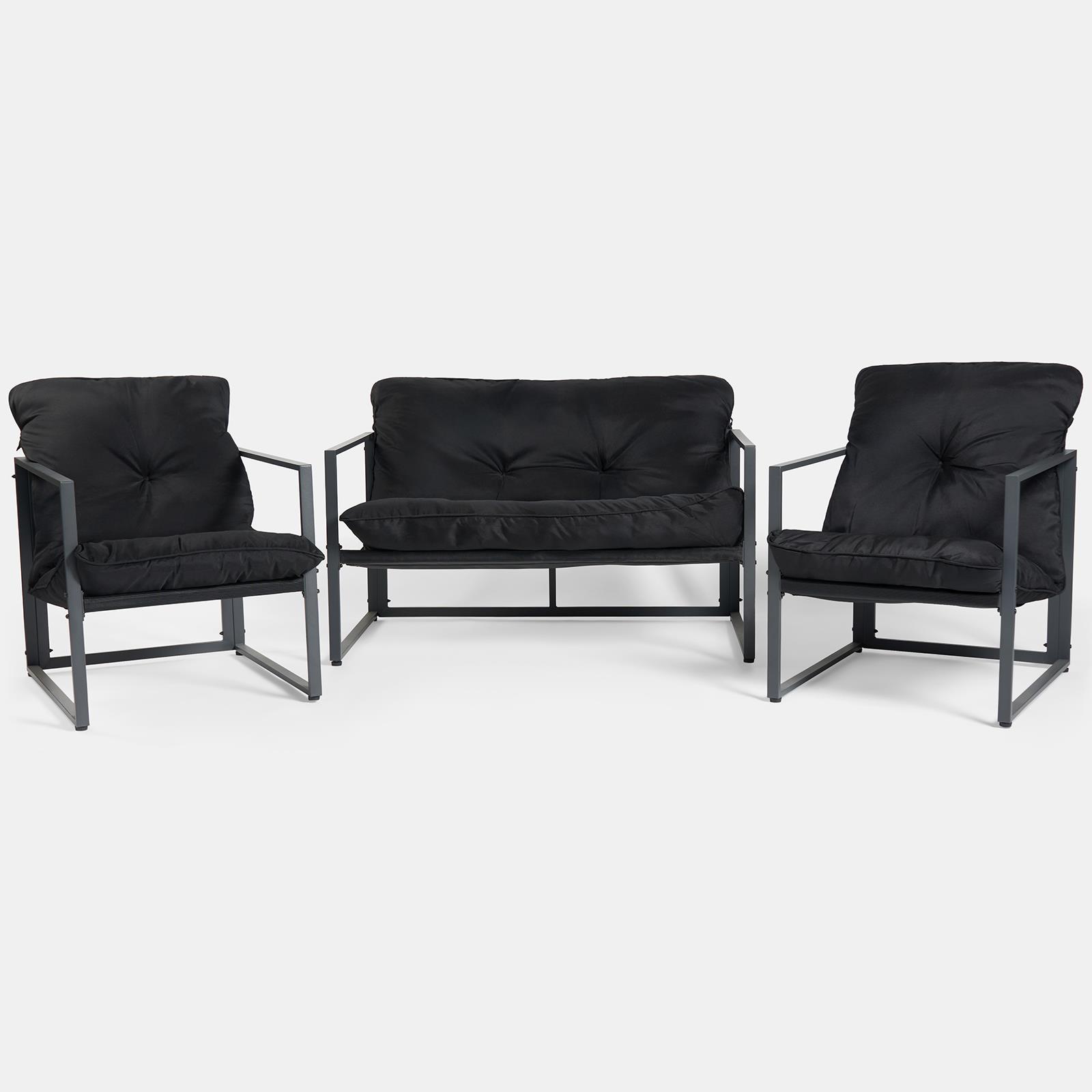 OHS Miami Table Chair Set 4PC Garden Patio Furniture Outdoor Metal Frame