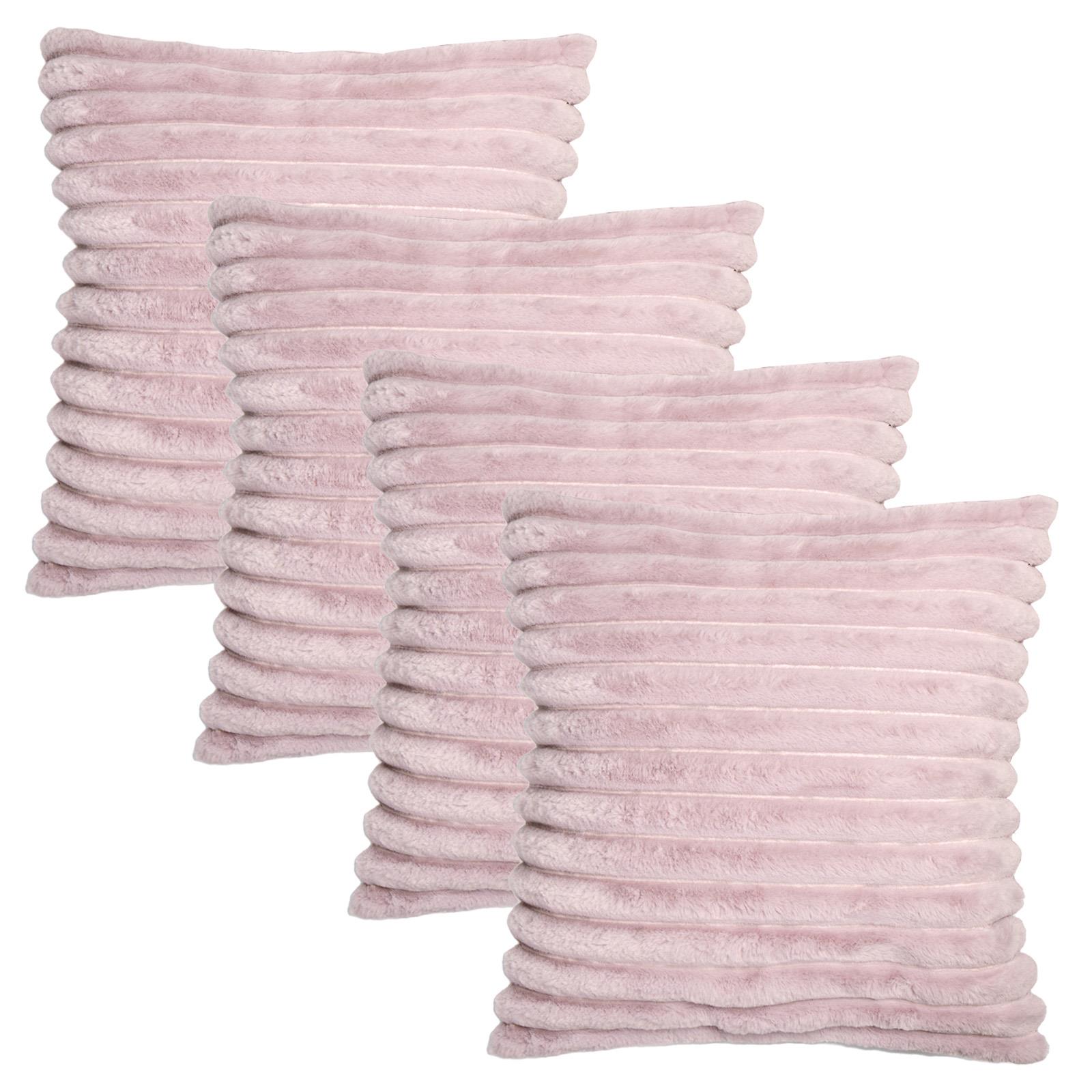 OHS Thick Rib Cushion Covers Faux Fur Soft Fleece Square Pillowcases Home Decor