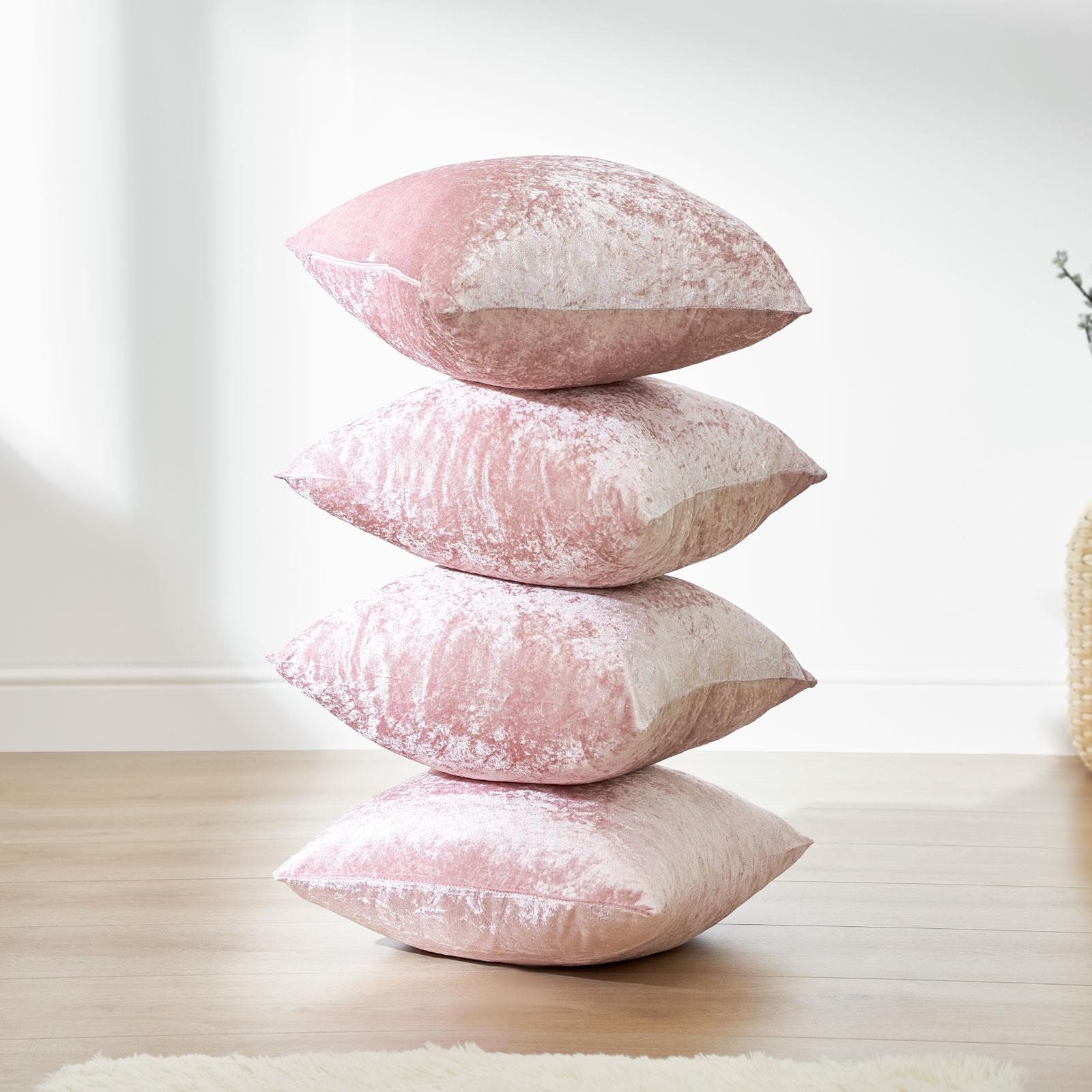 Sienna Cushion Covers Crushed Velvet Luxury Pack of Filled Insert Pad, 45 x 45cm