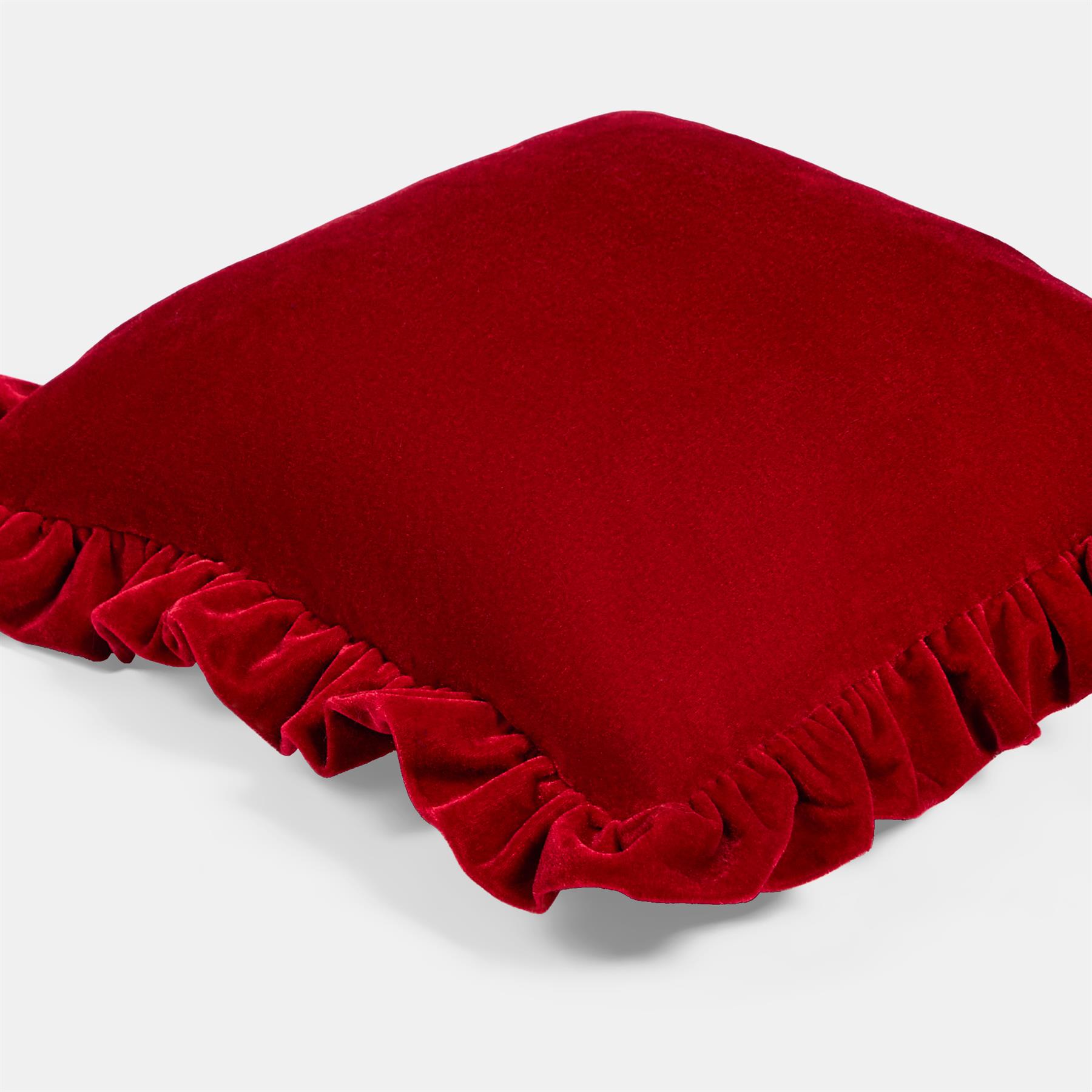 OHS Frill Cushion Covers Velvet Plush Luxury Square Pillowcases Home Decor