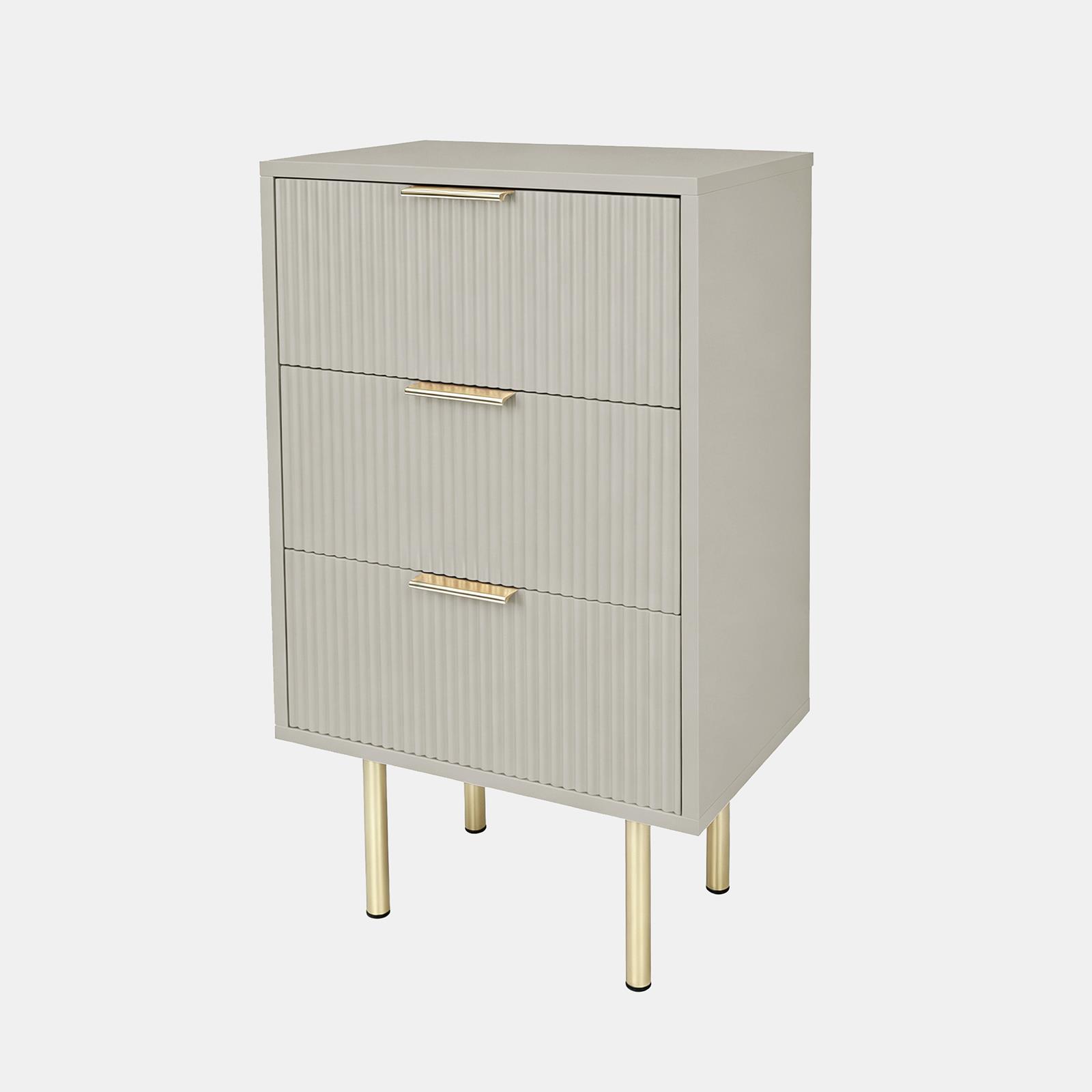 OHS Ribbed Drawer Unit Bedside Table 3/4/5/6 Draw Cabinet Nightstand Sideboard